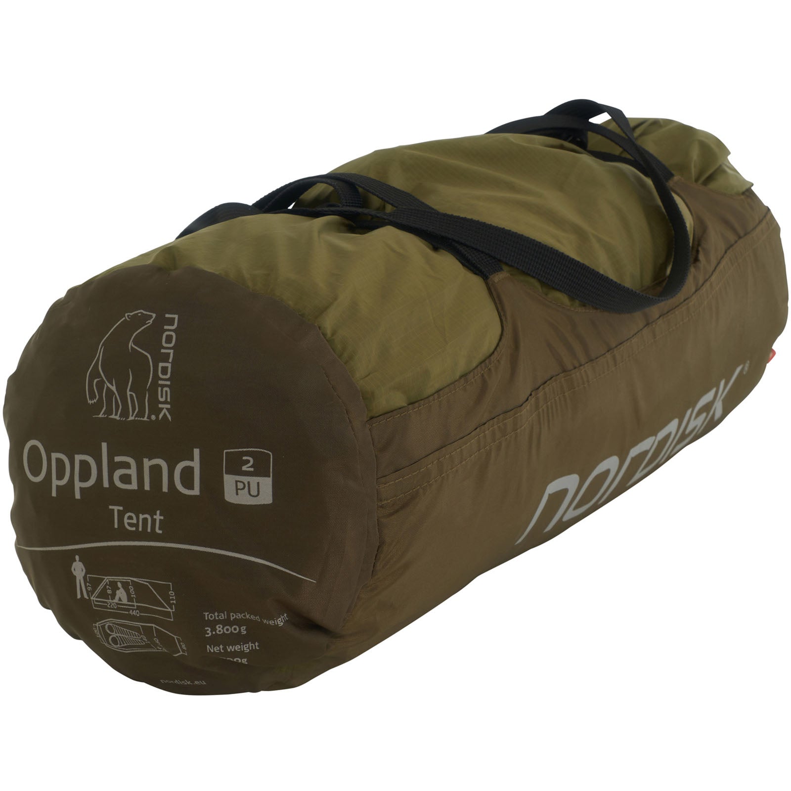 NORDISK Trekkingzelt Oppland 2 PU Personen Tunnel Zelt Camping Alu Leicht 3,9 kg