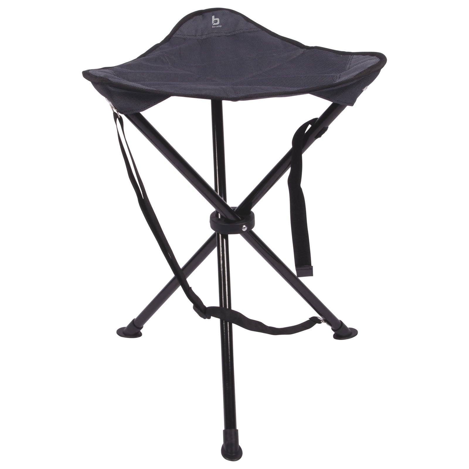 Tabouret trépied BO-CAMP XL - Tabouret haut pliant pour camping, pêche, 3 pieds, acier, 100 kg