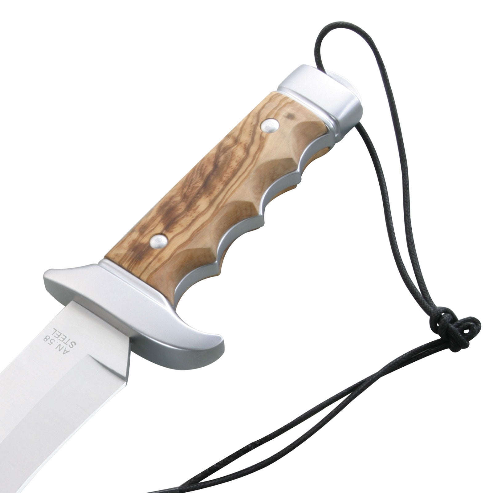 Couteau Bowie NIETO – couteau de ceinture, couteau de chasse, couteau de voyage, couteau en aluminium, bois d'olivier