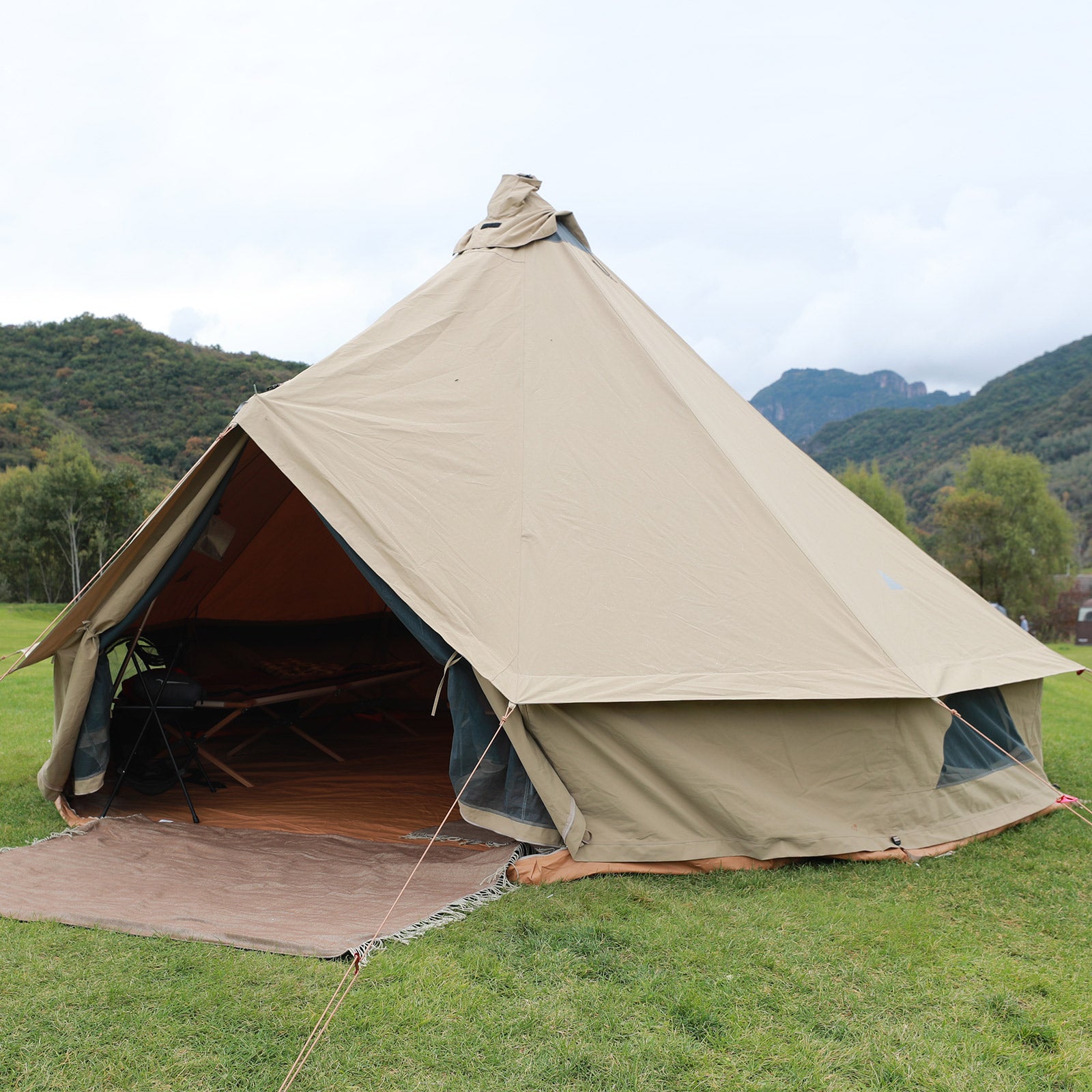 KINGCAMP Khan 400 Tipi Tent 6 Persons Tepee Family Tent Camping Tent Cotton