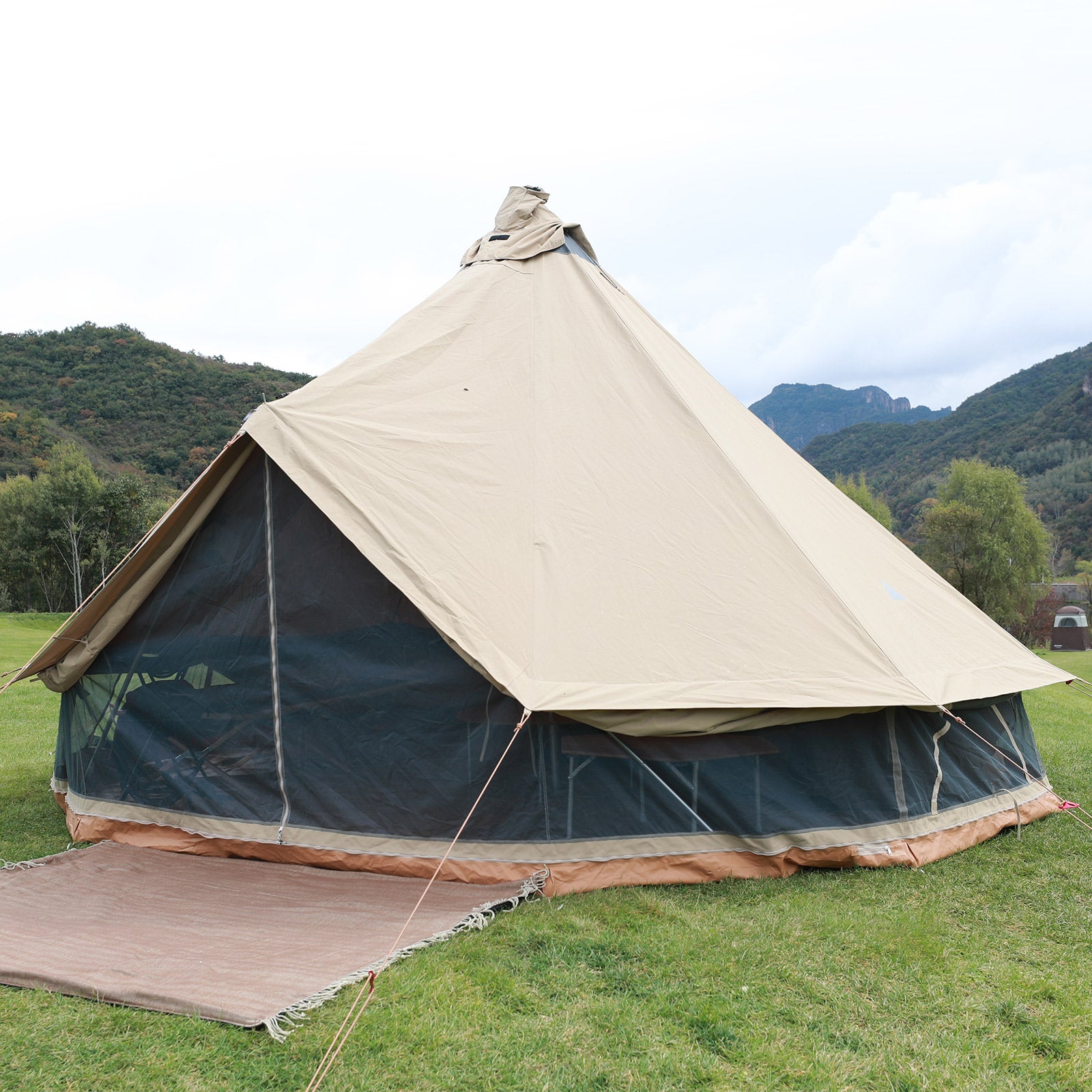 KINGCAMP Khan 400 Tipi Tent 6 Persons Tepee Family Tent Camping Tent Cotton