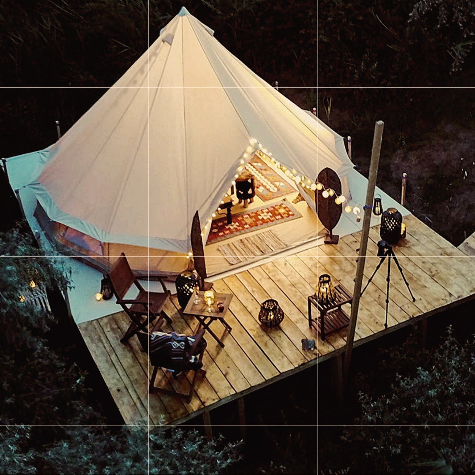 Tente Tipi Kingcamp Khan 500 pour 8 personnes, tente familiale en coton