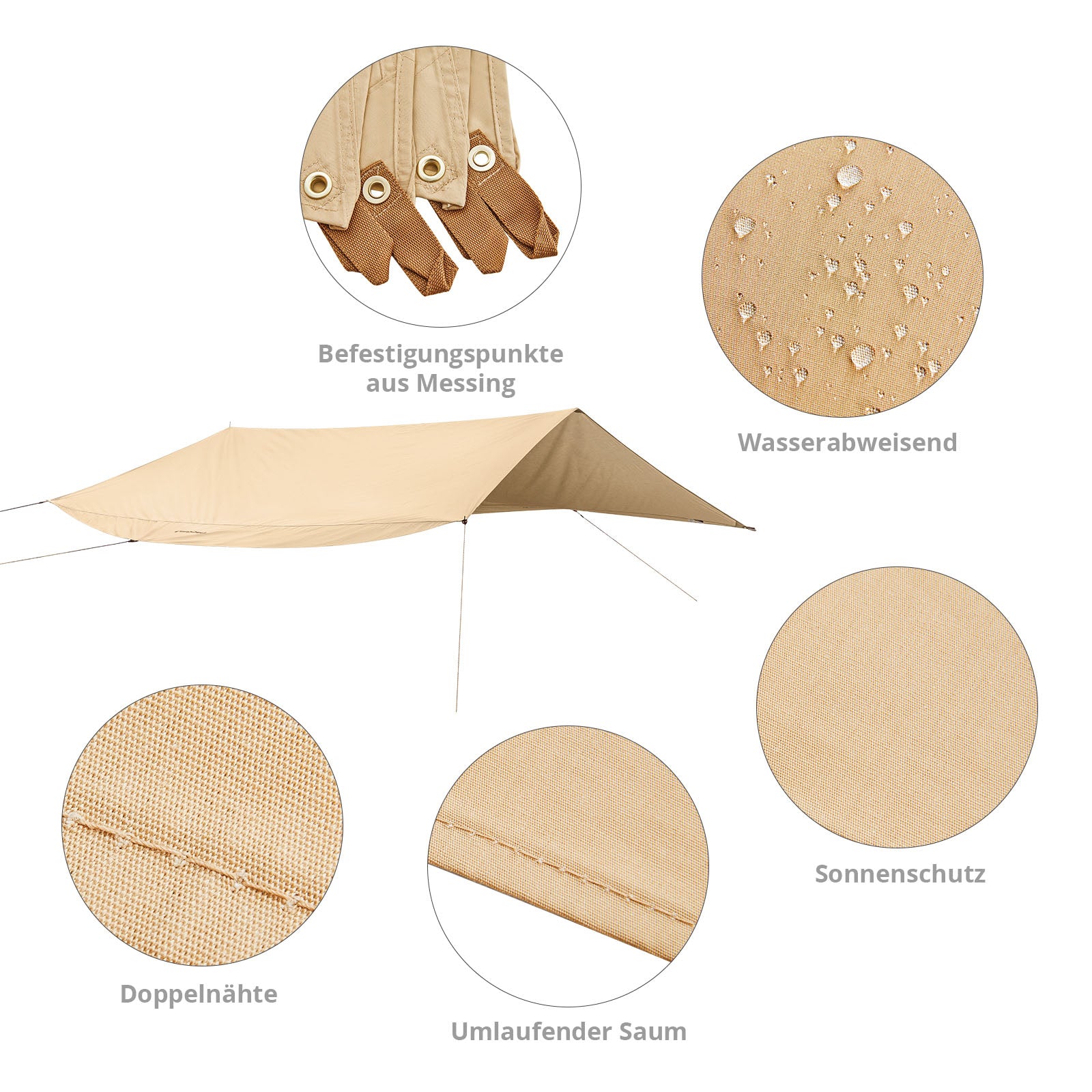 KINGCAMP Tarp Khan T Sun Sail Camping Protection contre le vent de la tente Bâche Coton