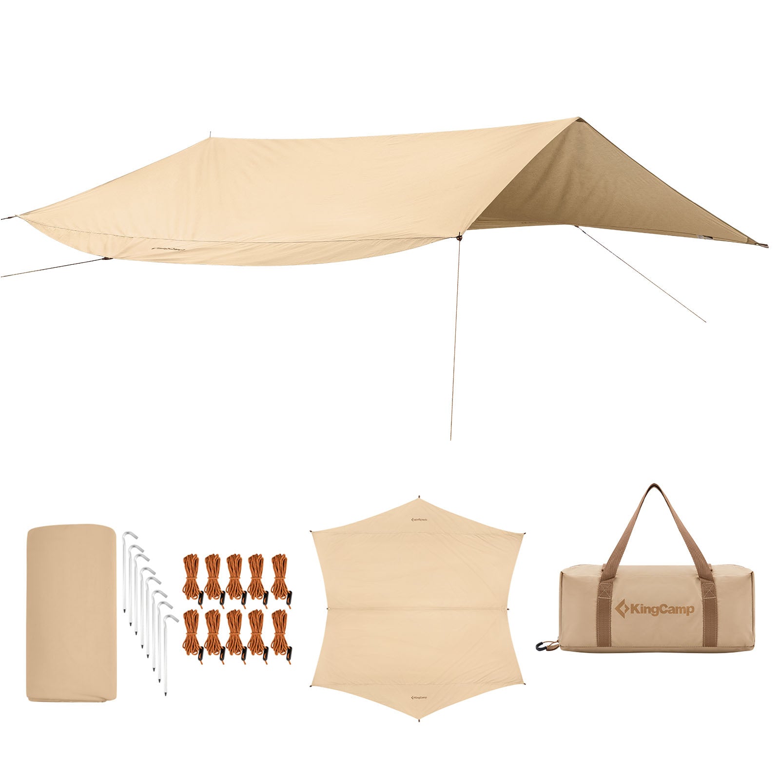 KINGCAMP Tarp Khan T Sun Sail Camping Protection contre le vent de la tente Bâche Coton