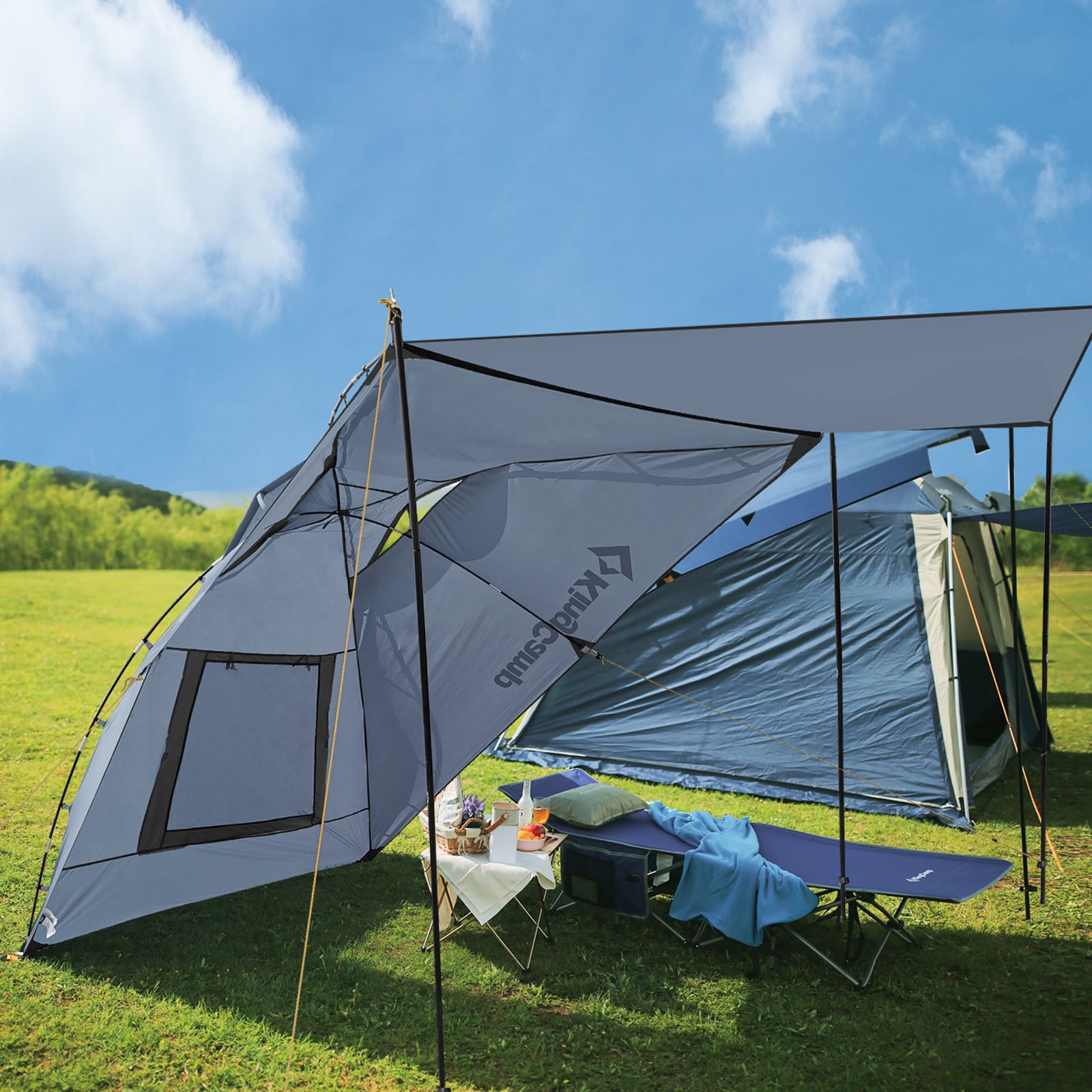 Tente arrière KINGCAMP Compass plus coupe-vent Tente avant pour bus VW SUV Van Gazebo Tarp