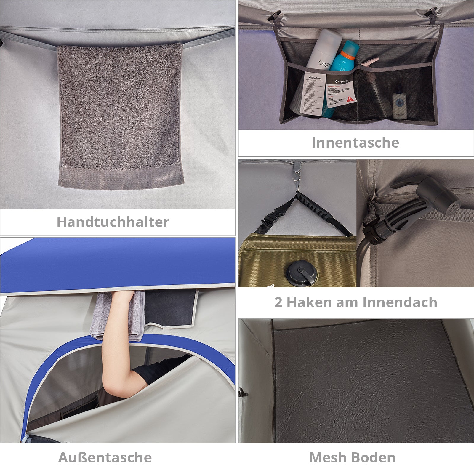 KINGCAMP Duschzelt Marasusa II Camping Umkleidezelt WC Toiletten Zelt 2 Personen