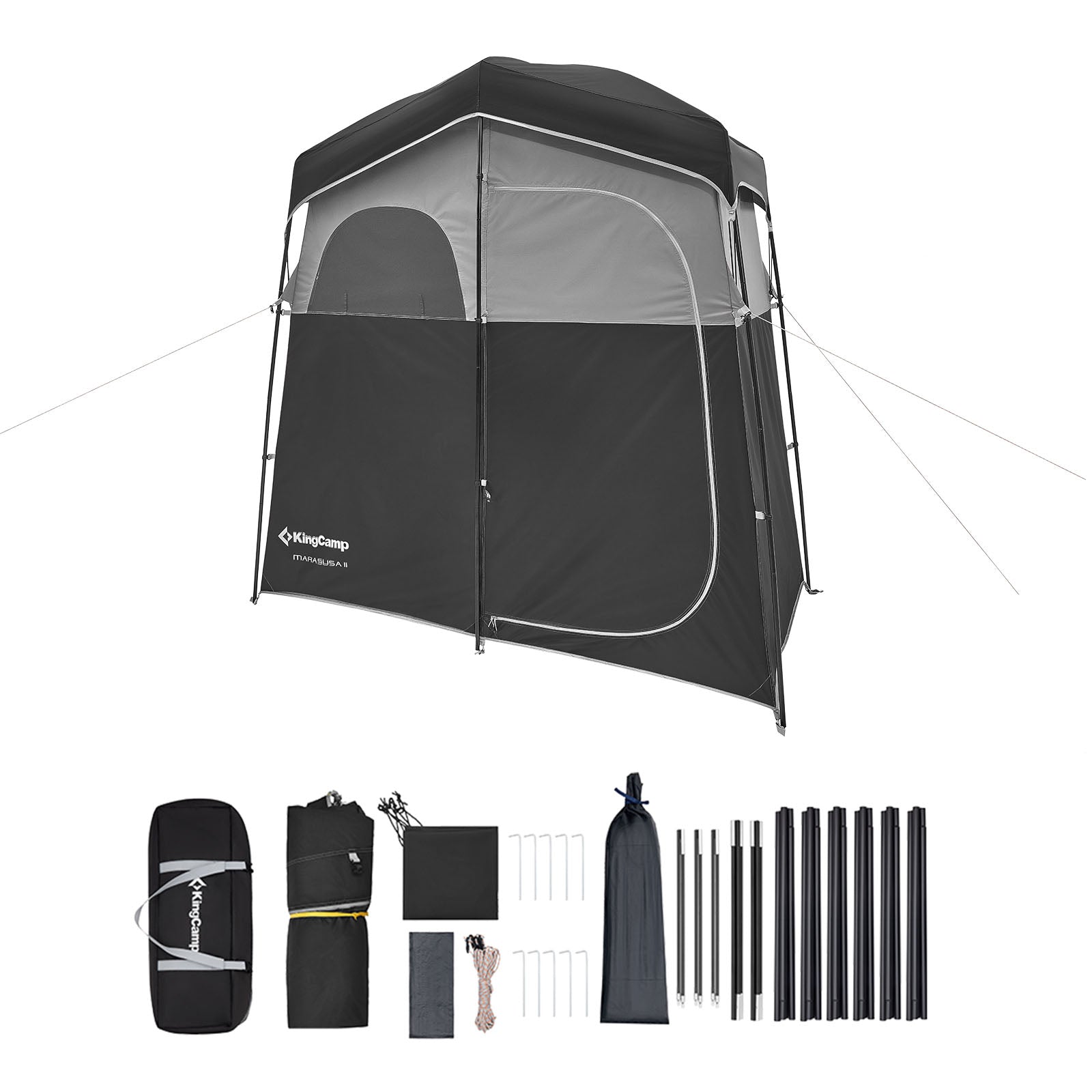 KINGCAMP Douchetent Marasusa II Camping-kleedtent WC-tent voor 2 personen