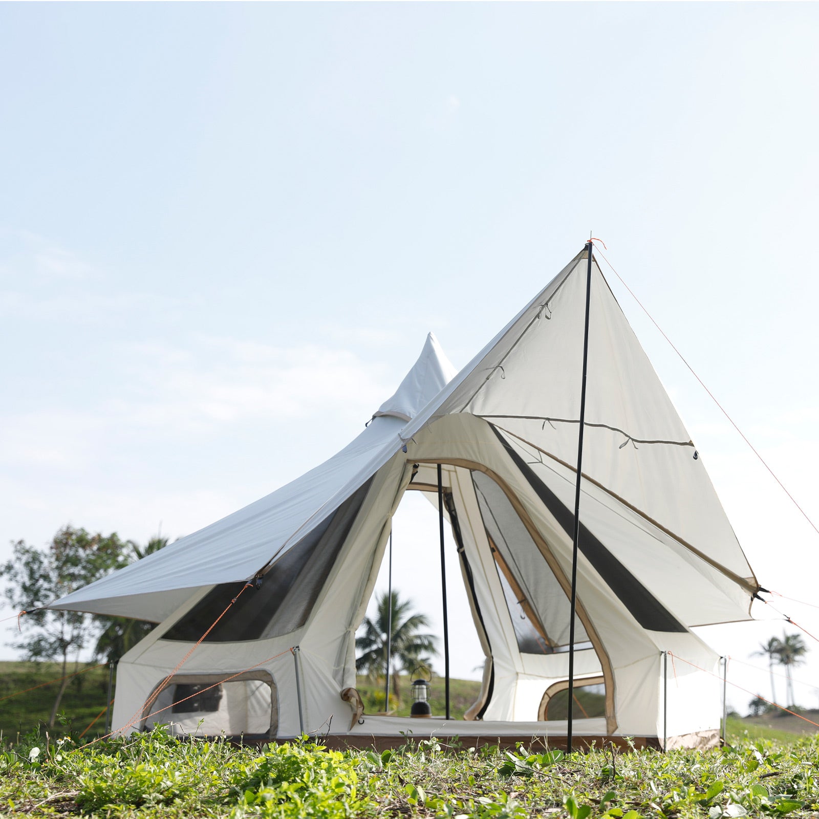 Tente tipi KINGCAMP Dschingis 320 – Tente de camping pour 2 personnes, forme pyramidale, légère