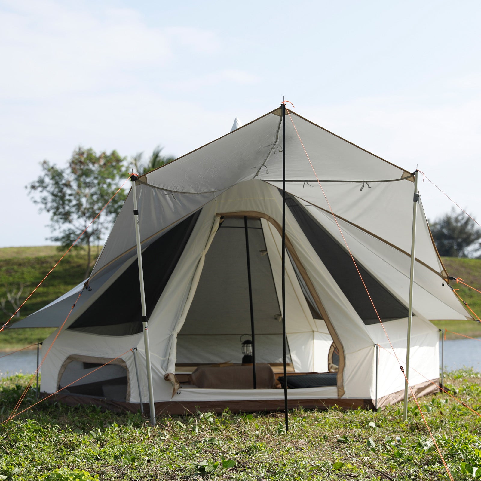 Tente tipi KINGCAMP Dschingis 320 – Tente de camping pour 2 personnes, forme pyramidale, légère