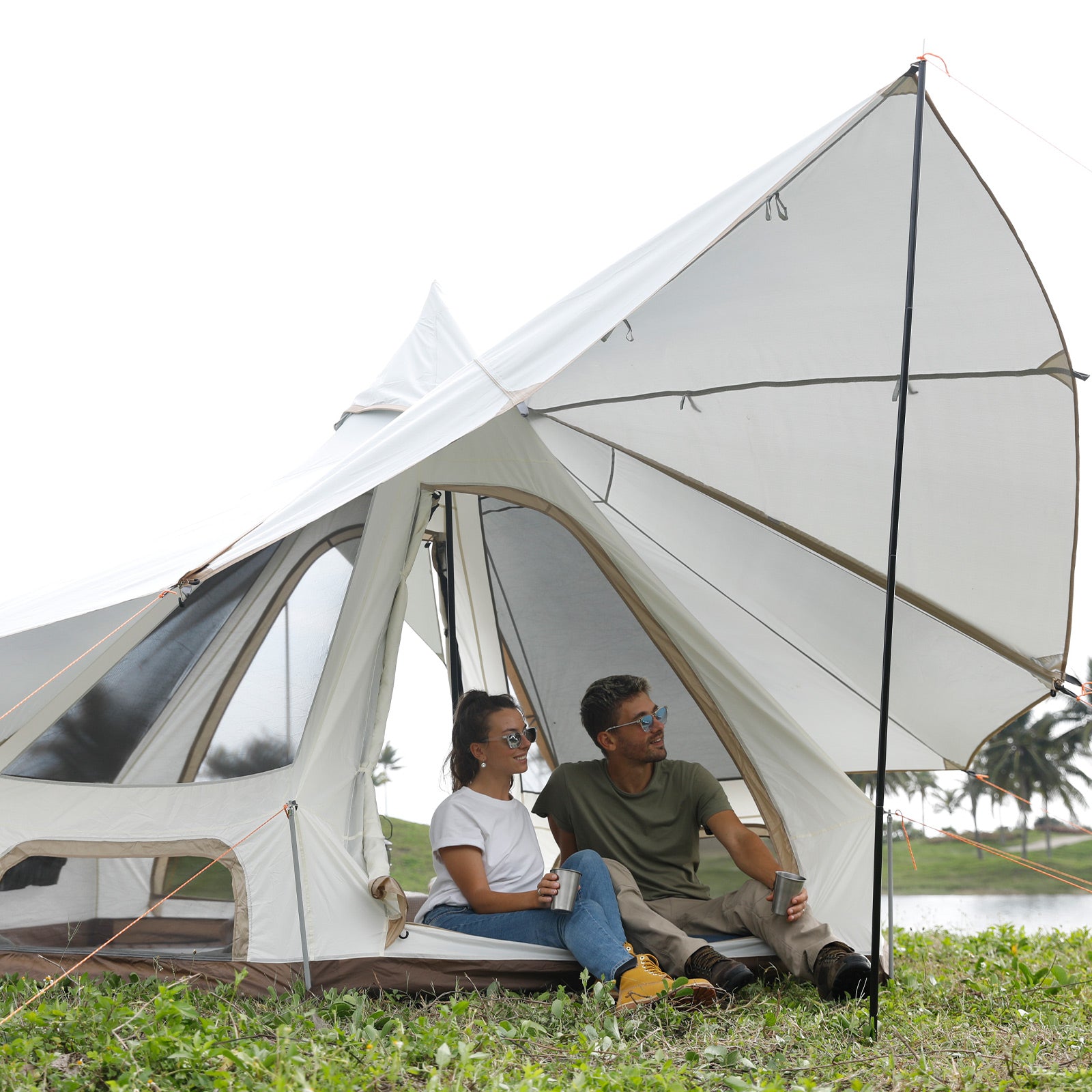 Tente Tipi Kingcamp Genghis 320 Tente de camping 2 personnes Pyramide Tipi Légère