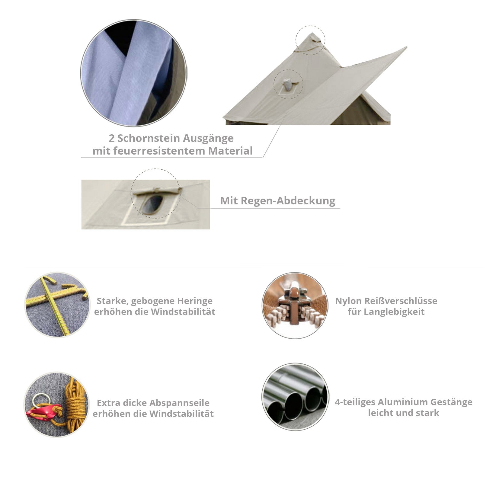 KINGCAMP Tipi Tent Khan 400C Family Camping 8 Person Tent Tepee 100% Cotton