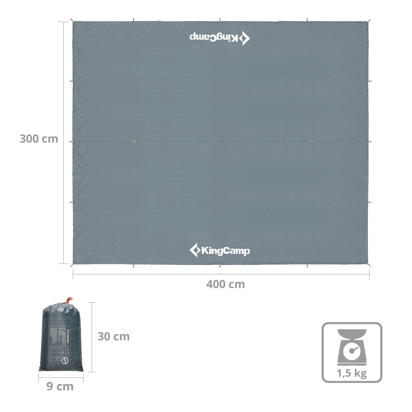 KINGCAMP Camping Tarp Bowman Sun Shade Bus Tent Wind Protection Tarpaulin Roof UV 50+