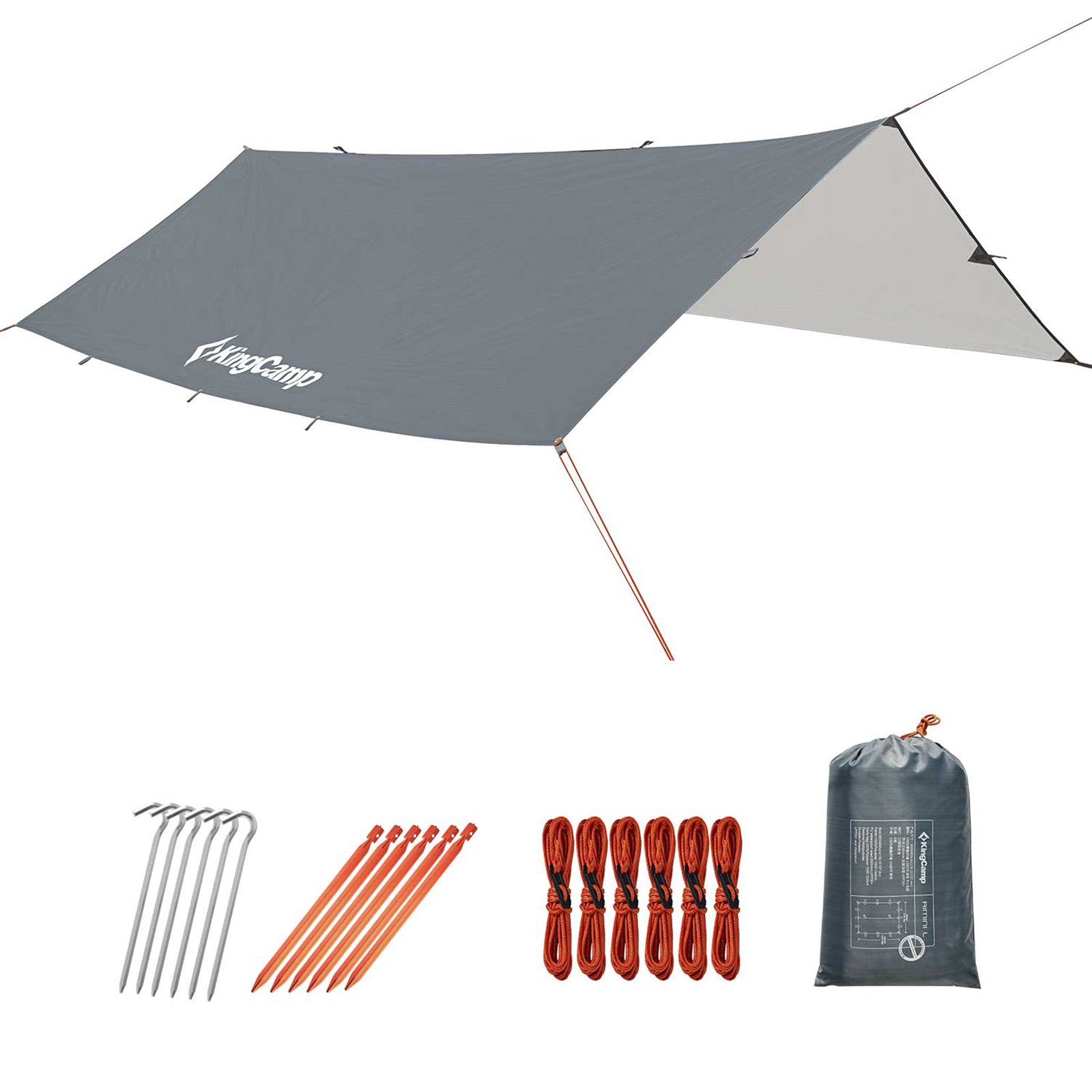 Bâche de camping KINGCAMP Bowman, pare-soleil, tente de bus, protection contre le vent, toit en bâche UV 50+
