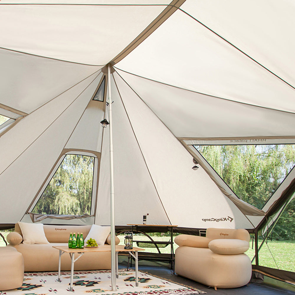 KINGCAMP Group Tent Khan Palace 8 Persons Glamping Camping Tent Cotton