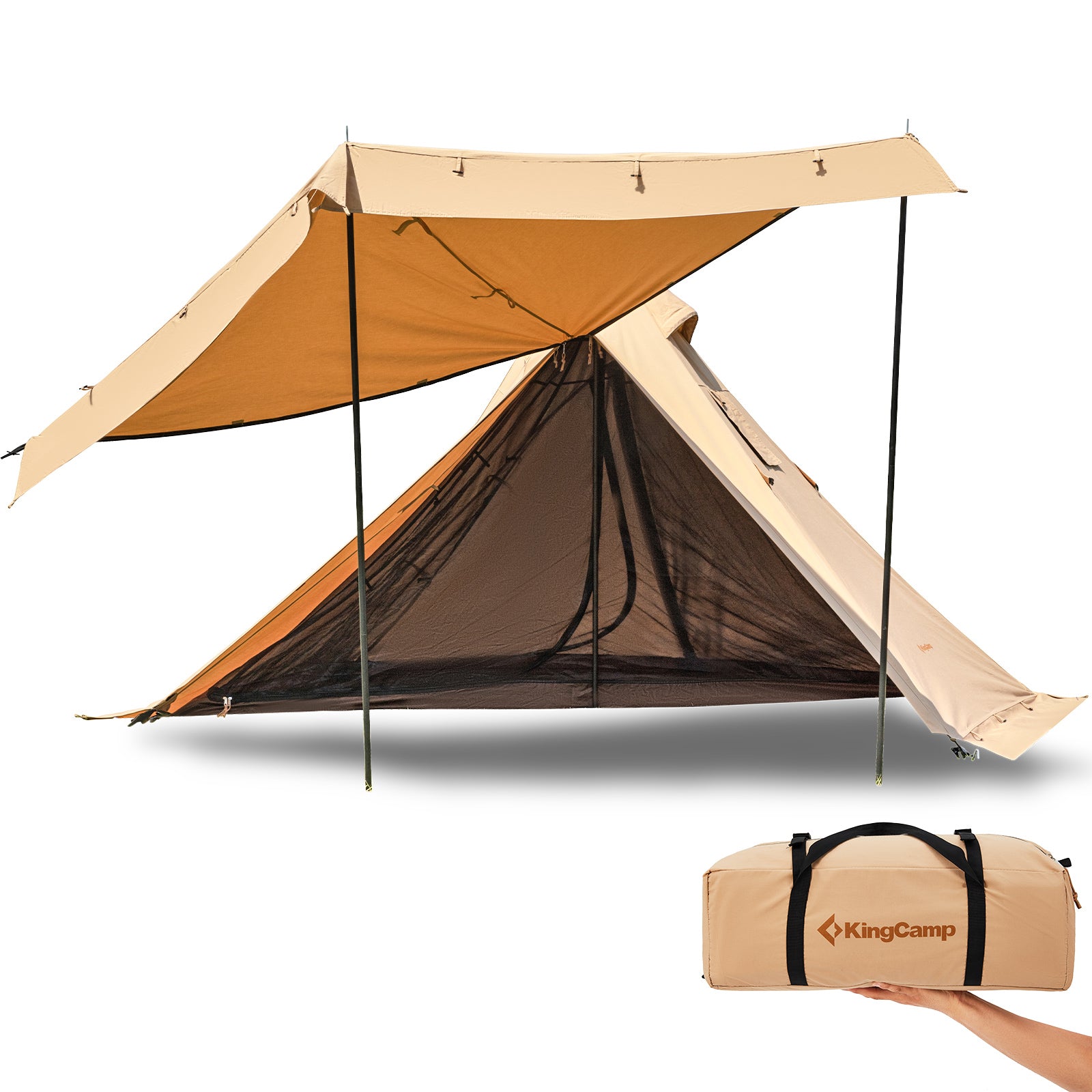 KINGCAMP Tipi Torino 2 Personen Trekking Tepee Haus Zelt Tippi Camping Baumwolle