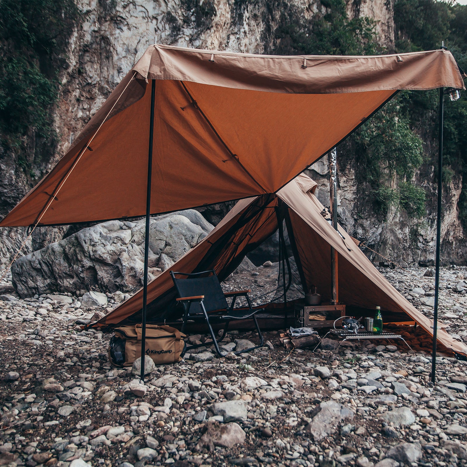 KINGCAMP Tipi Torino Tente de randonnée pour 2 personnes Tippi Camping Coton