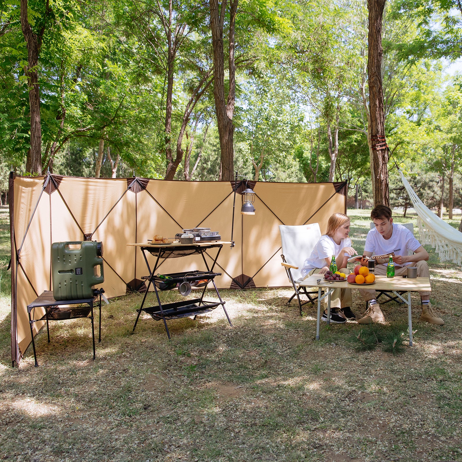 KINGCAMP Tente de plage Camden Quick Up XL avec brise-vent et brise-vue 500x125