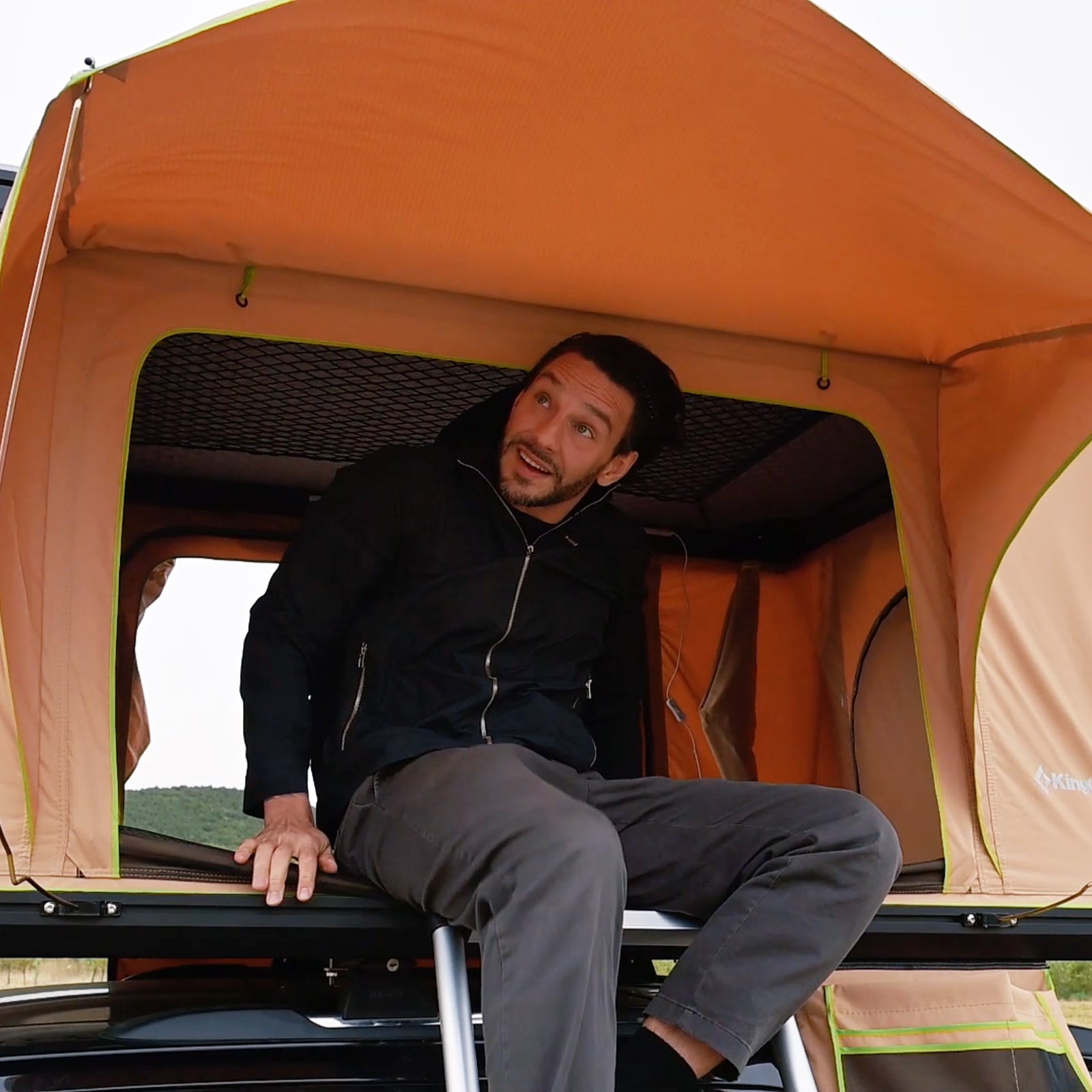 KINGCAMP Auto Dachzelt Boundless 2 Personen Hartschale Dach Zelt Automatik Box