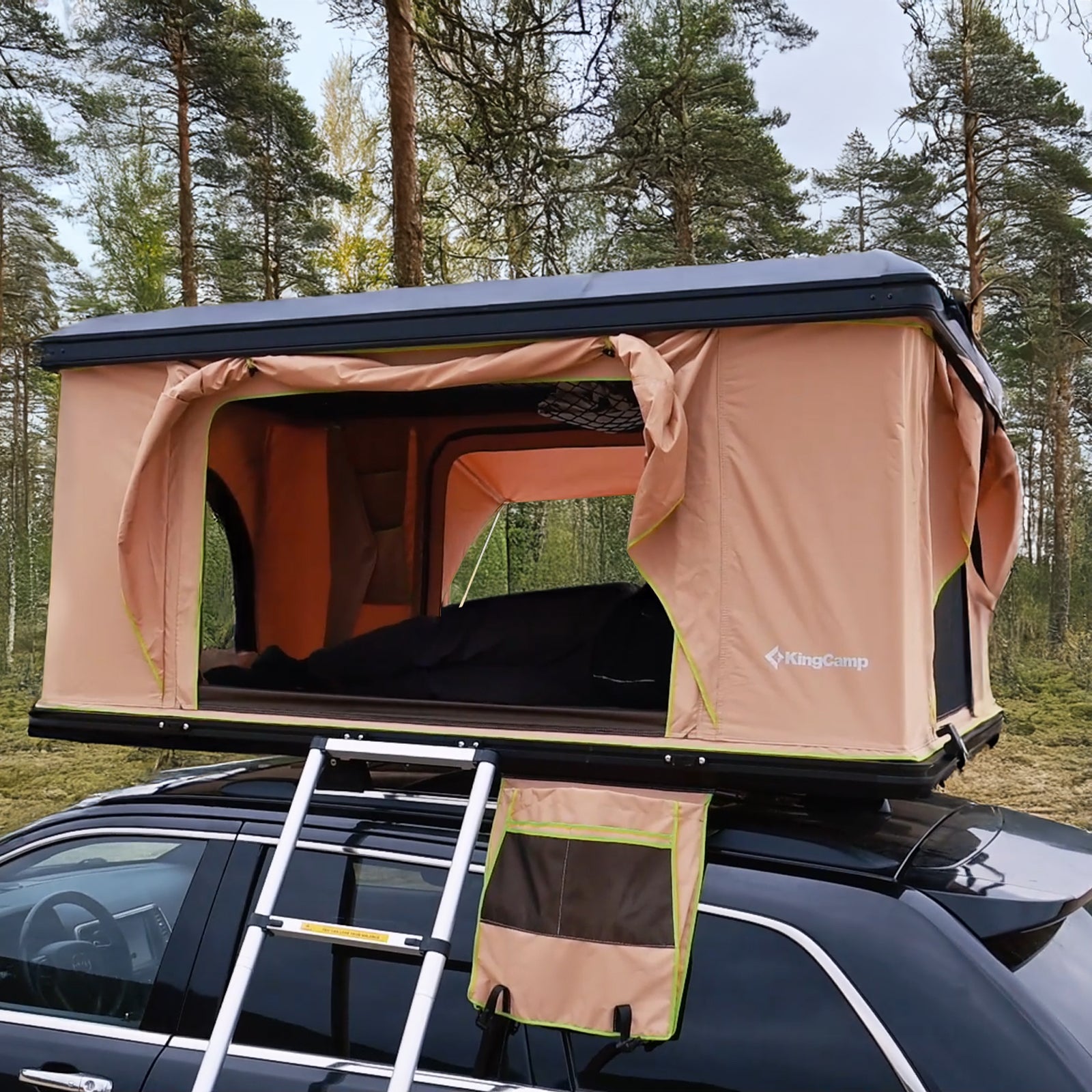 KINGCAMP Auto Dachzelt Boundless 2 Personen Hartschale Dach Zelt Automatik Box