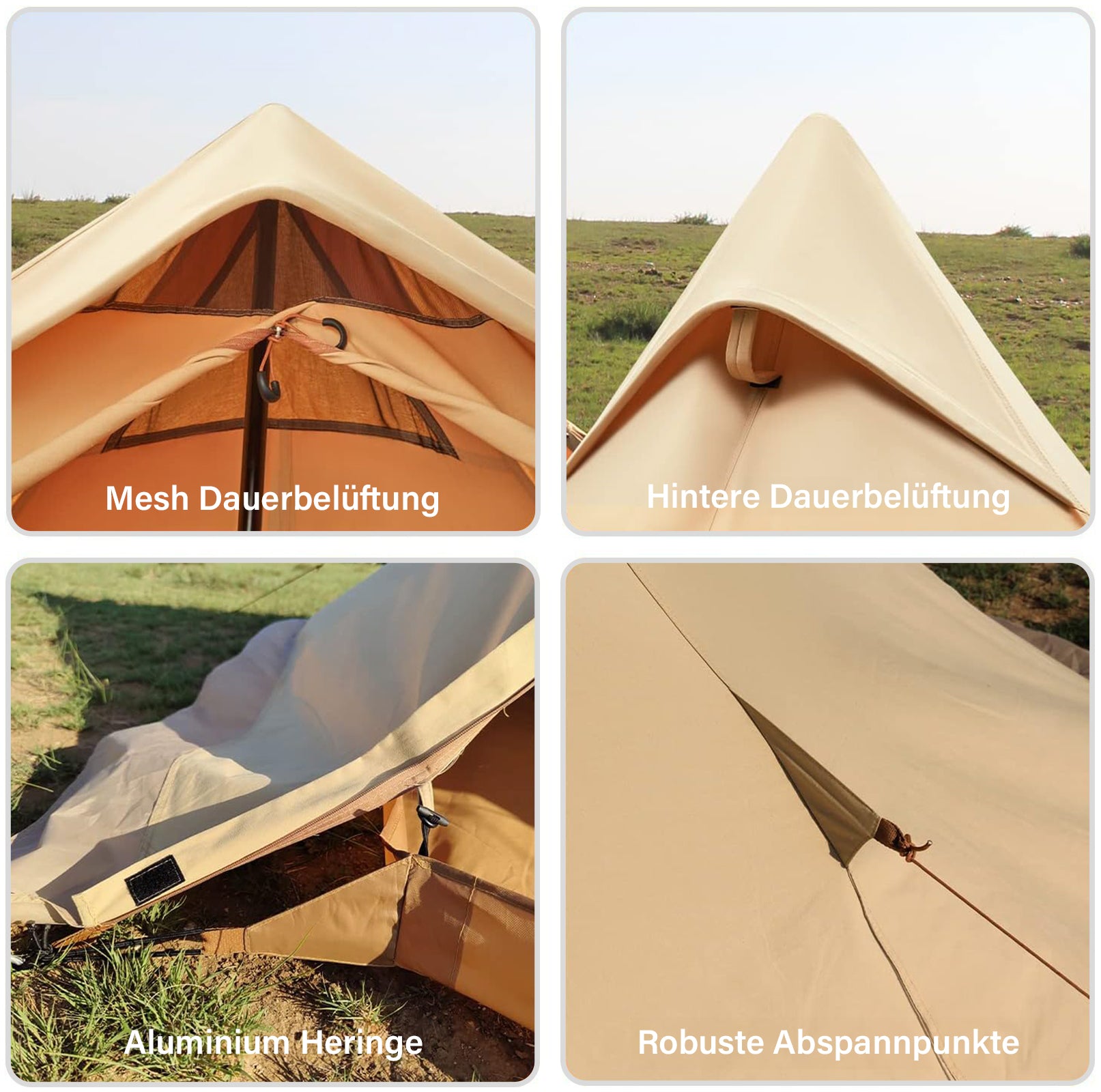KINGCAMP Tipi Torino 1-2 Personen Camping Trekking Haus Zelt Tepee Baumwolle