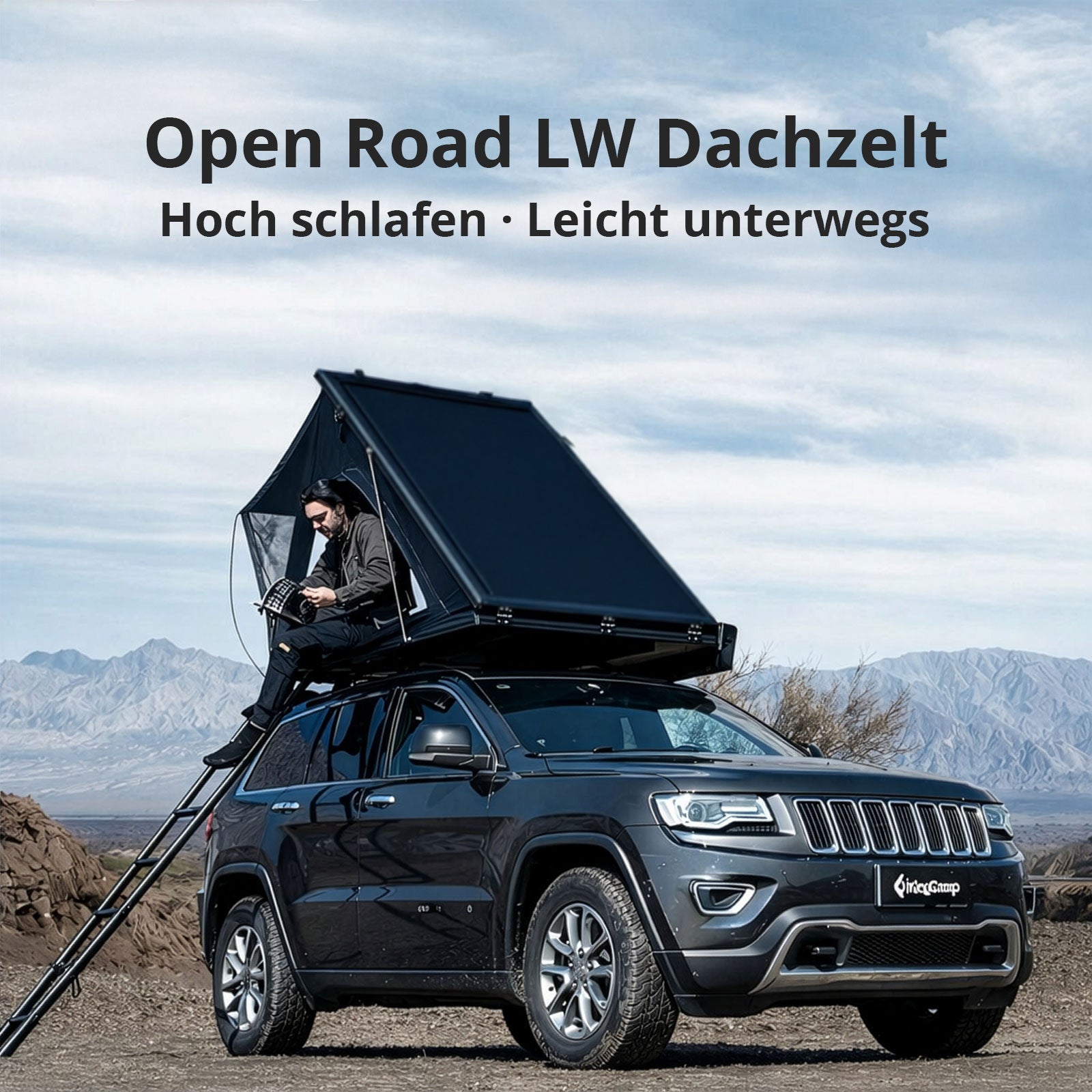 KINGCAMP Auto Dachzelt Open Road LW 2 Personen Hartschale Automatik Dach Zelt