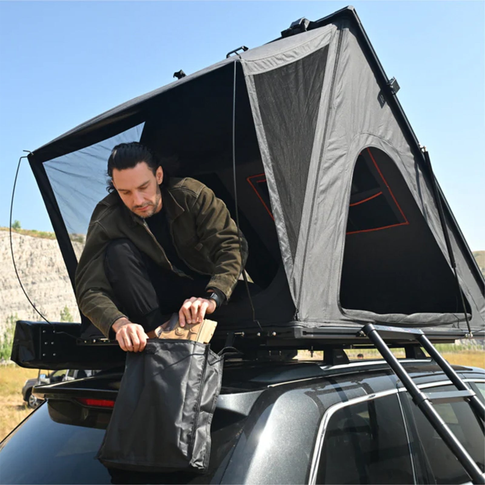 KINGCAMP Auto Dachzelt Open Road LW 2 Personen Hartschale Automatik Dach Zelt