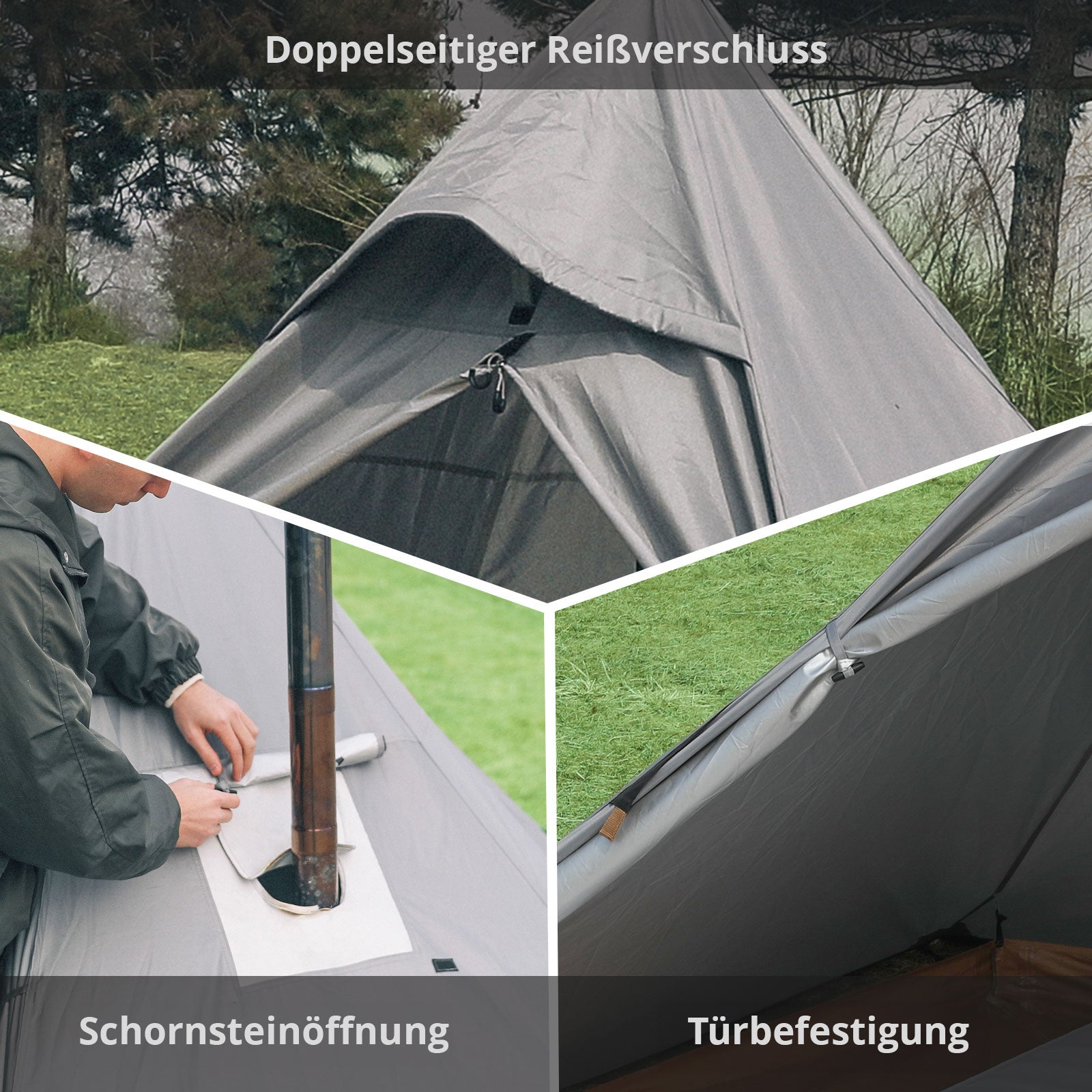 KINGCAMP Tipi Torino Light 1-2 Personen Camping Trekking Haus Zelt Tepee Leicht