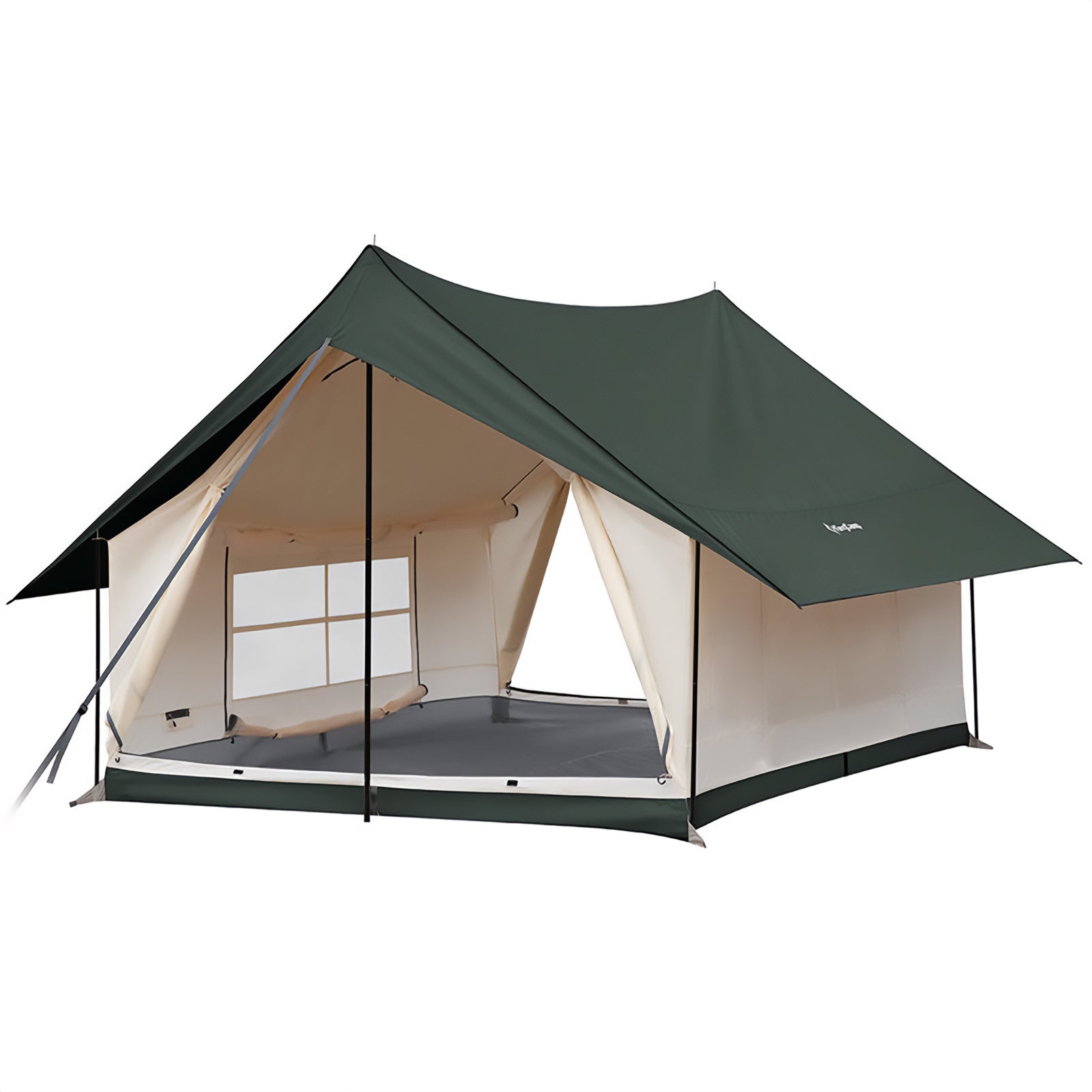 Tente de camping familiale KINGCAMP Pinehouse II pour 3 à 4 personnes, en coton