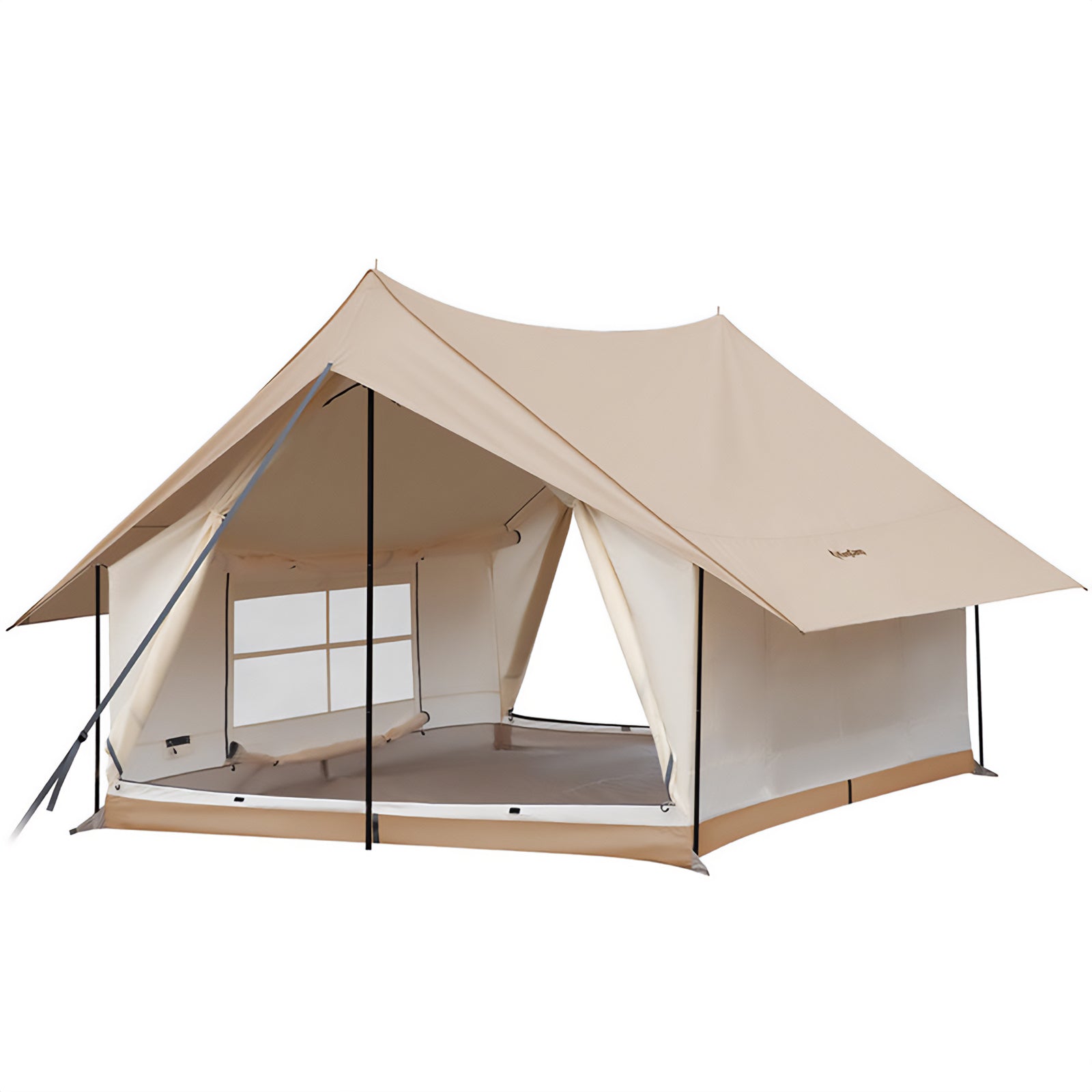 Tente de camping familiale KINGCAMP Pinehouse II pour 3 à 4 personnes, en coton