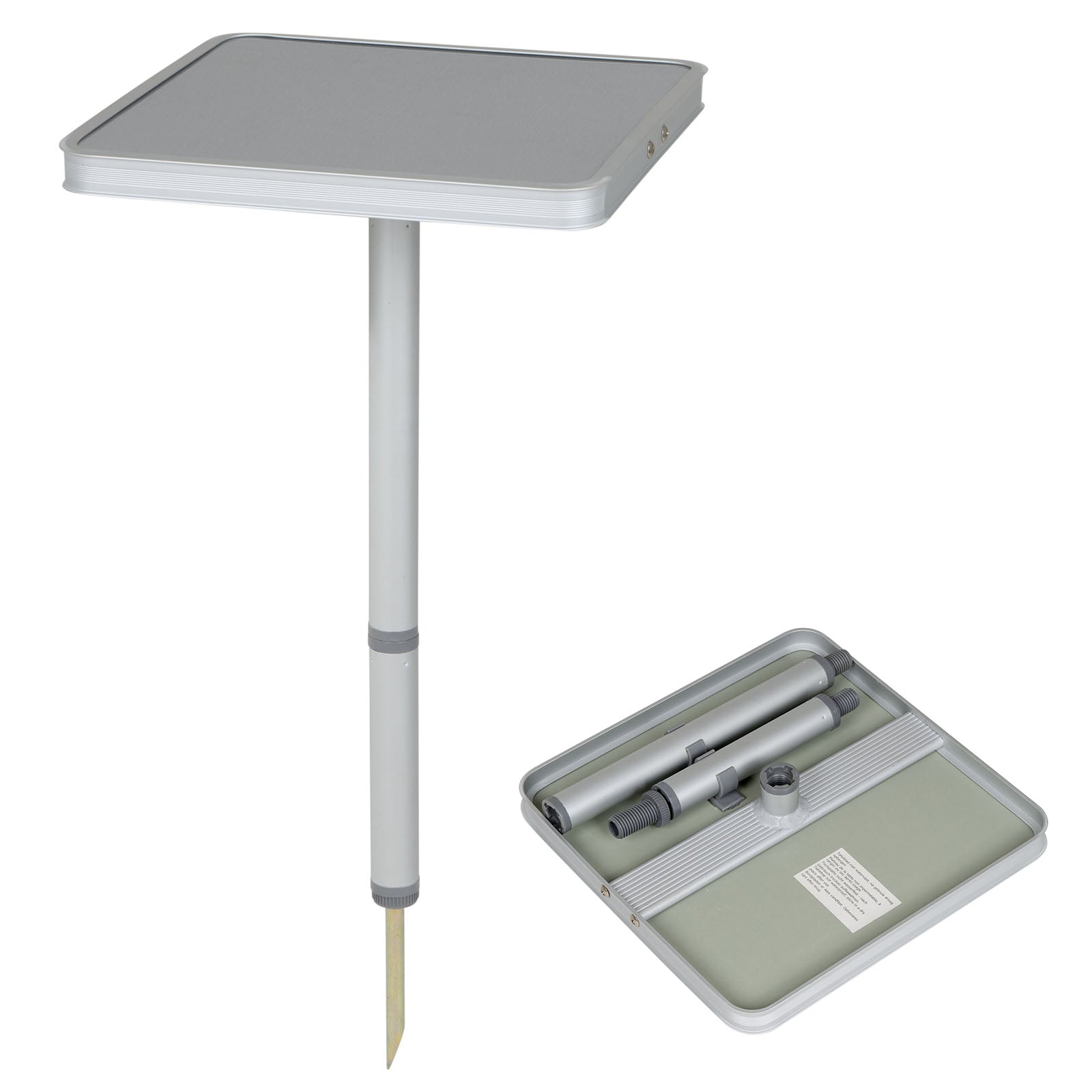 Mini table de camping BO-CAMP en aluminium - Table d'appoint, table de pêche, tabouret de bivouac - 3 hauteurs