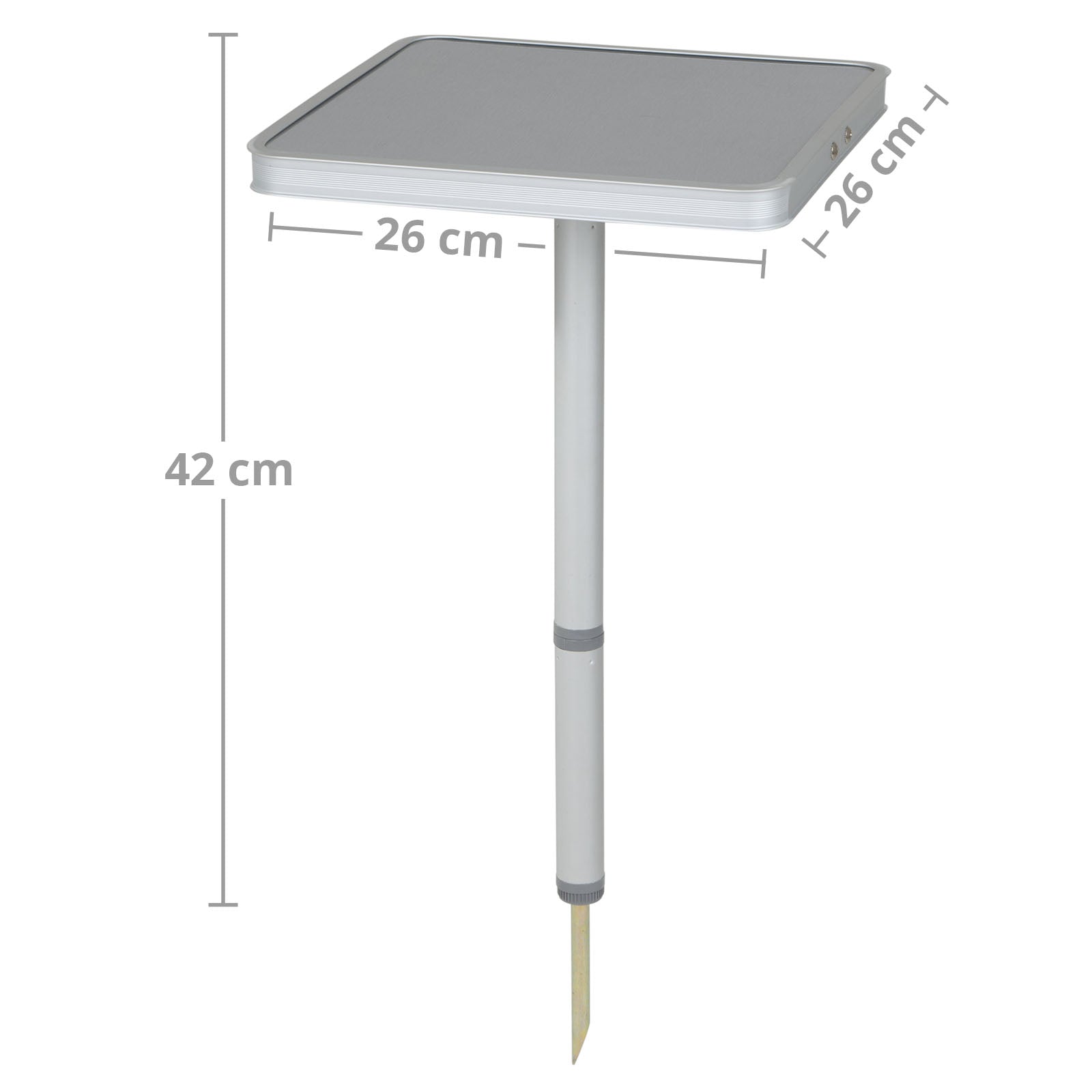 Mini table de camping BO-CAMP en aluminium - Table d'appoint, table de pêche, tabouret de bivouac - 3 hauteurs