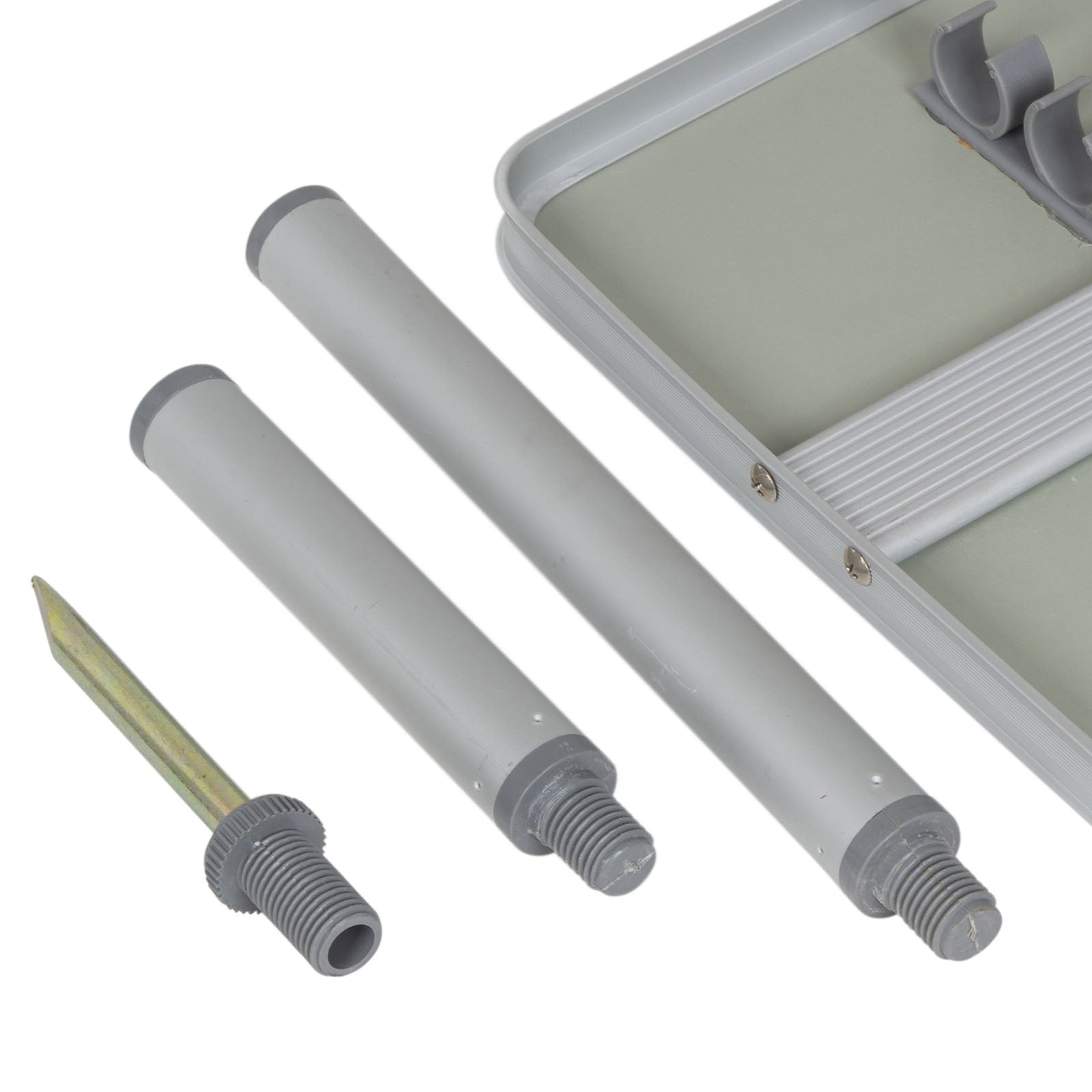 BO-CAMP Mini-kampeertafel van aluminium – Bijzettafel, vis-tafel, bivvy-kruk – 3 hoogtes
