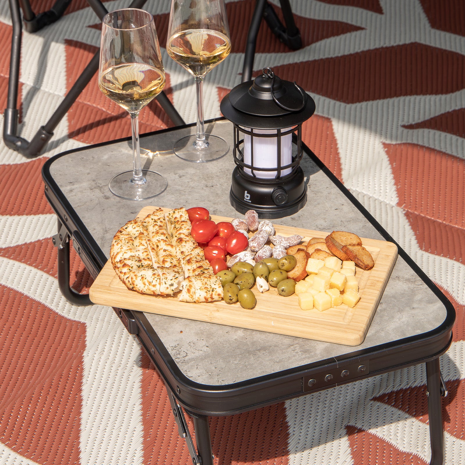 BO-CAMP Mini table de camping Northgate Table pliante Table d'appoint compacte et légère en aluminium