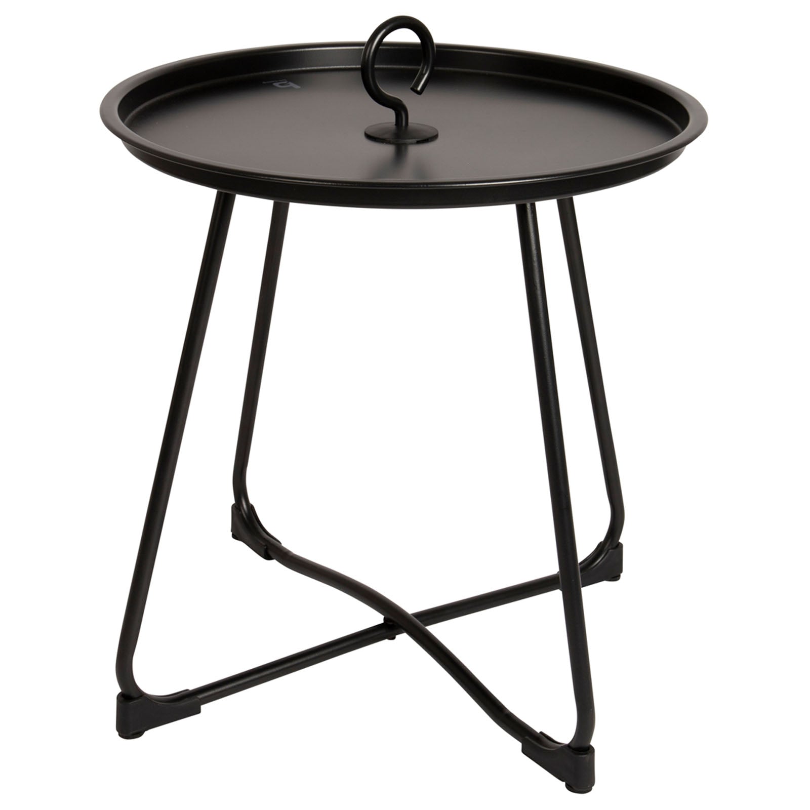 BO-CAMP Industrial Garden Side Table Palmetto Tray Camping Folding Table Ø45