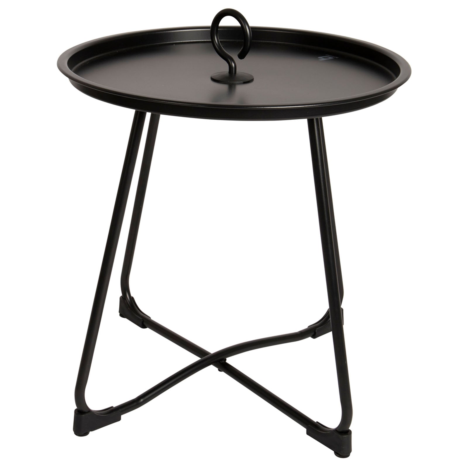BO-CAMP Industrial Garden Side Table Palmetto Tray Camping Folding Table Ø45