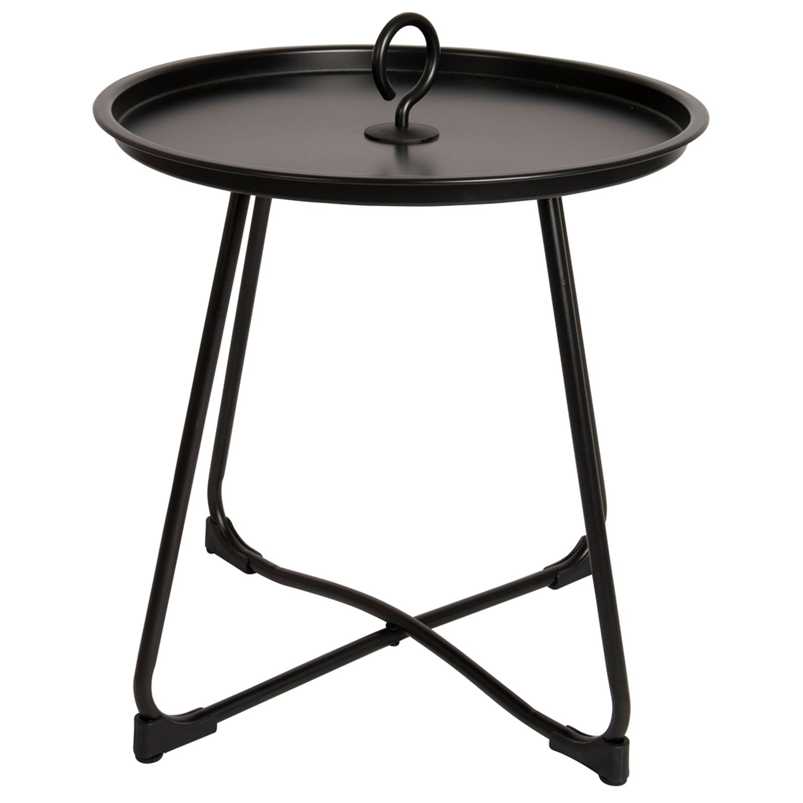 BO-CAMP Industrial Garden Side Table Palmetto Tray Camping Folding Table Ø45