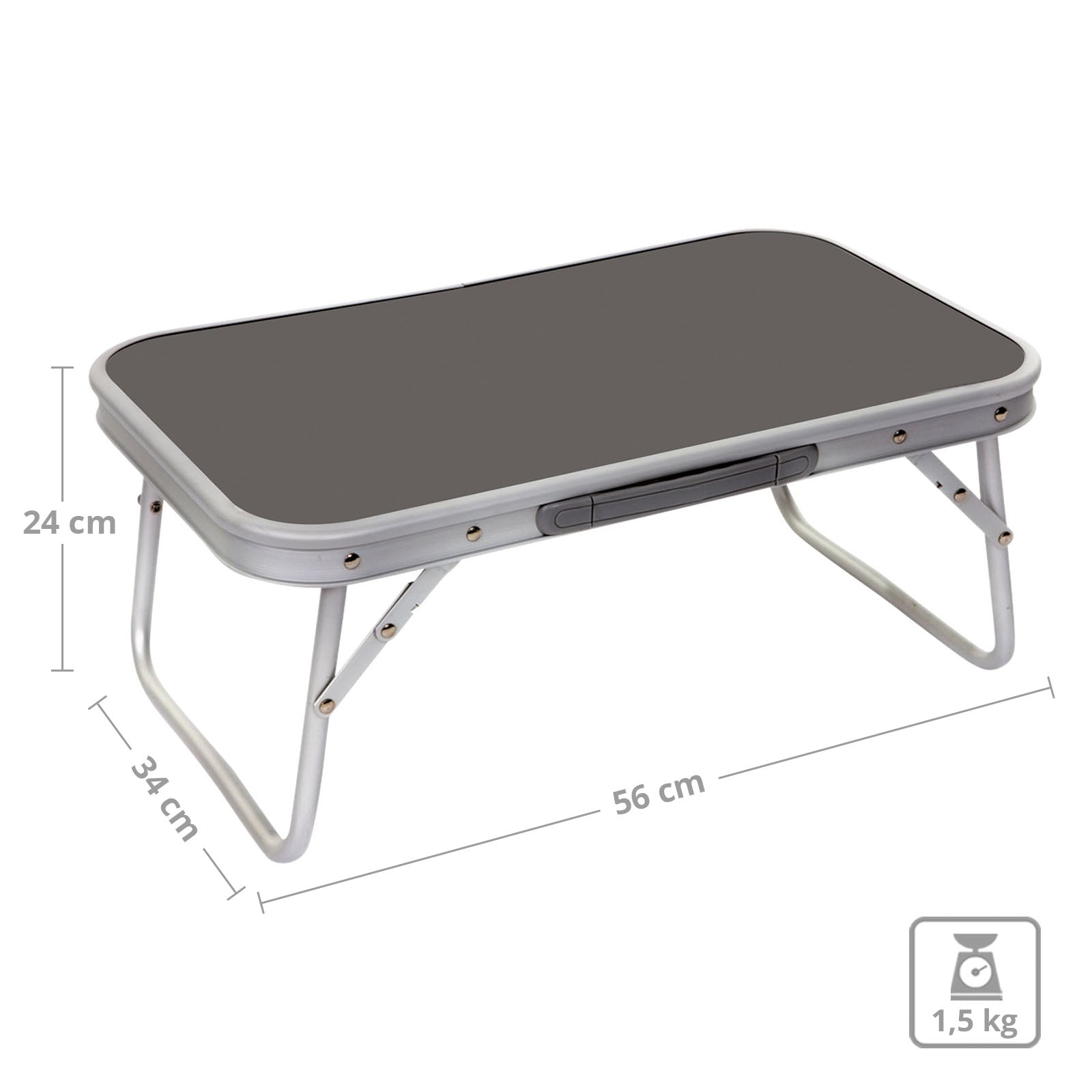 BO-CAMP table de camping en aluminium mini table pliante table d'appoint table pliante légère 56x34