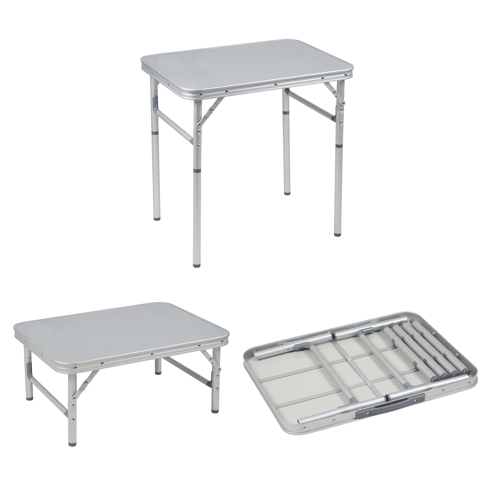 BO-CAMP Alu Mini Camping Table Premium - Folding Table Suitcase Table Folding Table 2 Heights