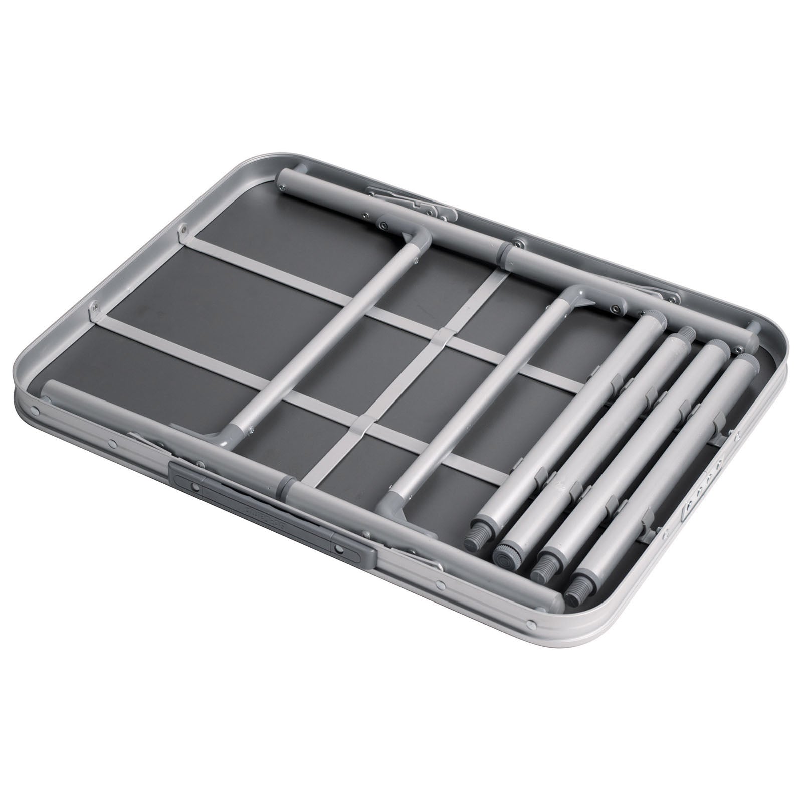 BO-CAMP Alu Mini Camping Klapptisch Koffer Falt Tisch Garten 2 Höhen verstellbar