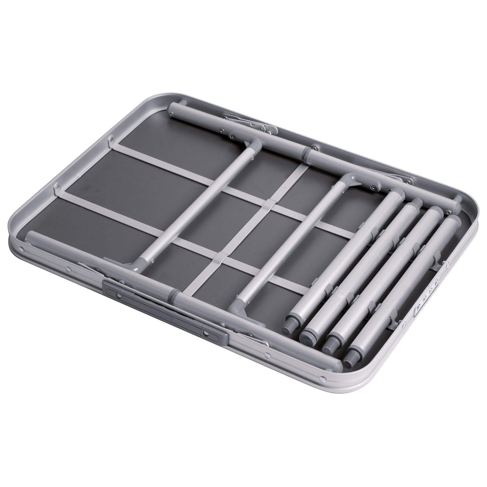 BO-CAMP Table de camping pliante en aluminium 2 hauteurs