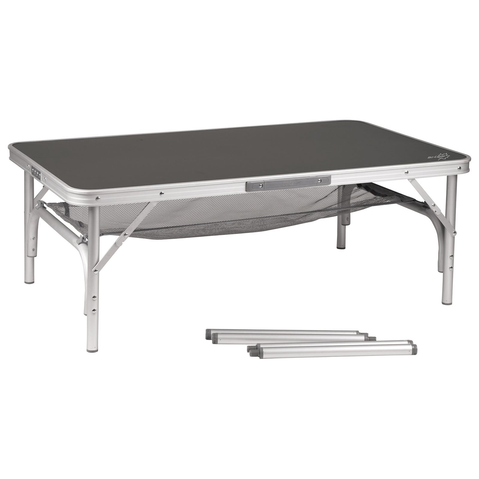 BO-CAMP Table de camping pliante en aluminium 2 hauteurs