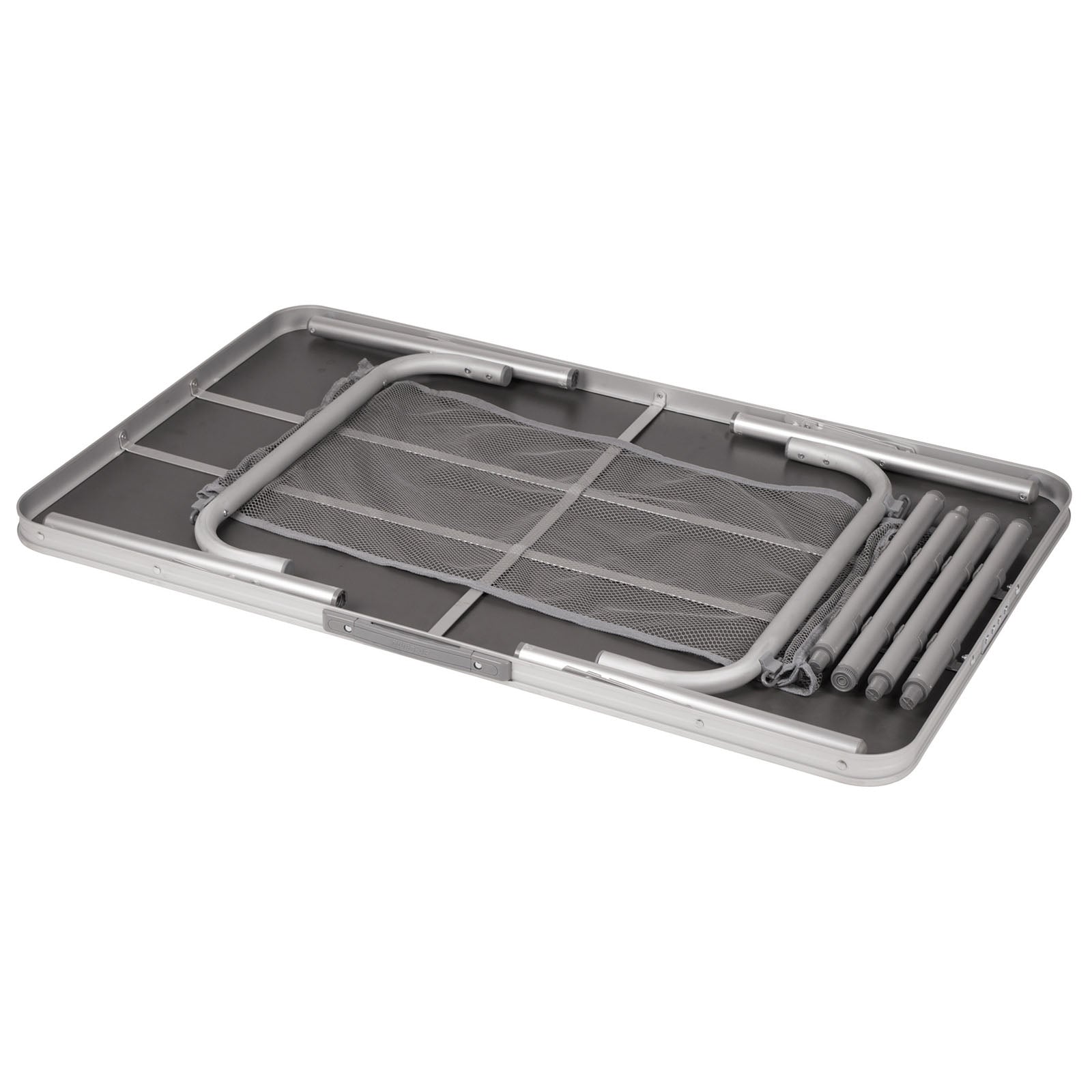 BO-CAMP Table de camping pliante en aluminium 2 hauteurs