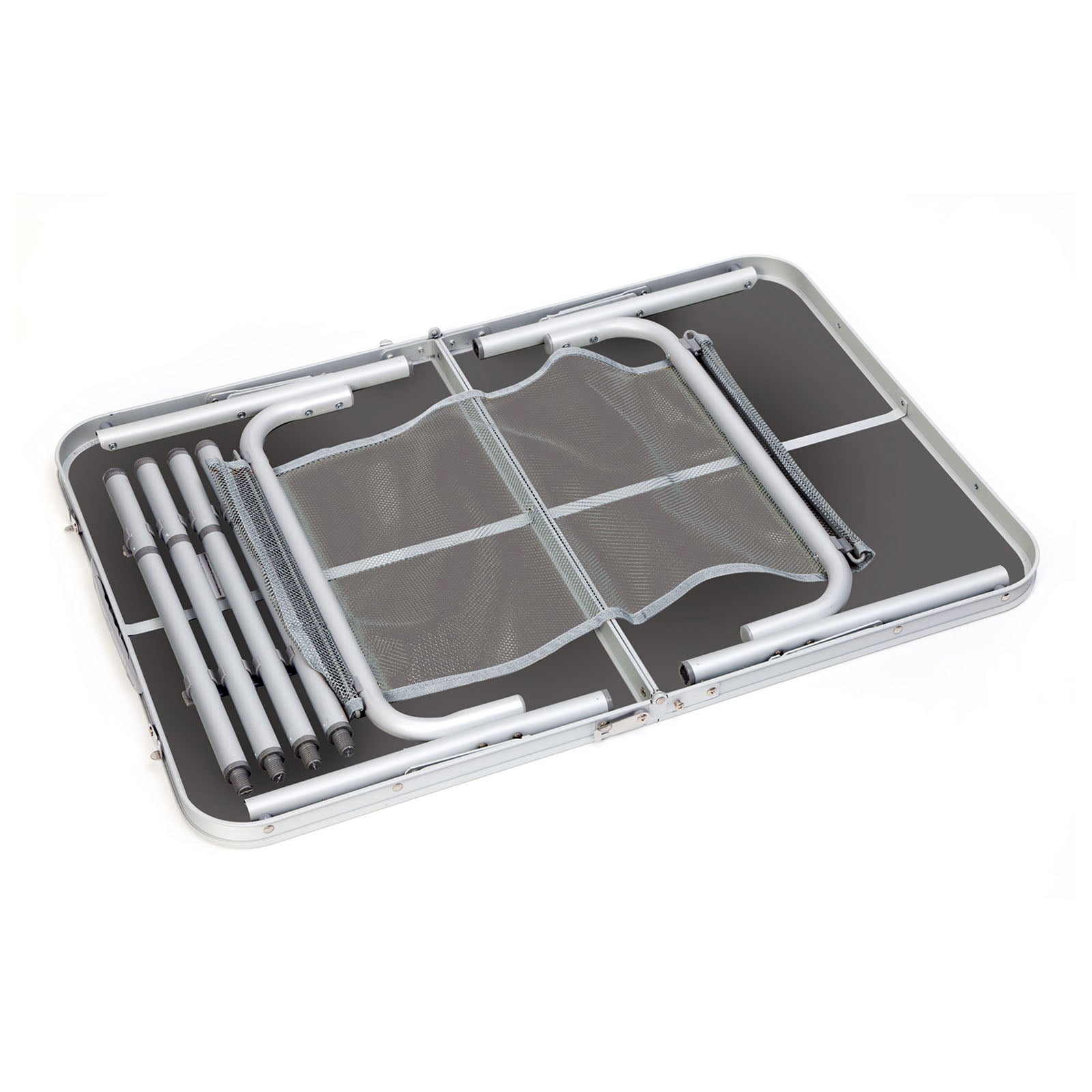 Table pliante en aluminium BO-CAMP, table de camping, table d'appoint, table pliante, table valise, 4 hauteurs