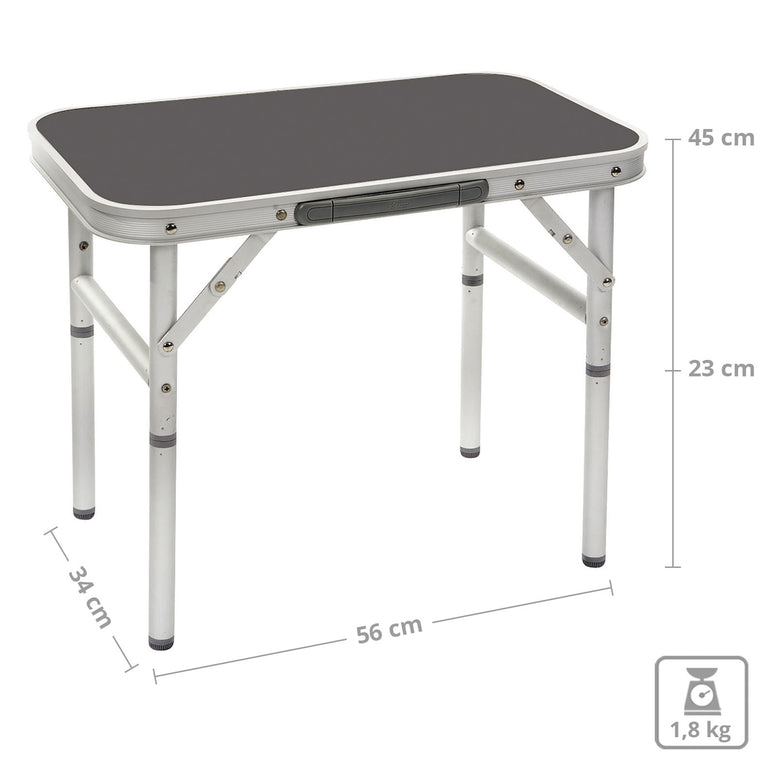 BO-CAMP Alu Mini Camping Table Side Table Folding Table Suitcase Table Garden 2 Heights