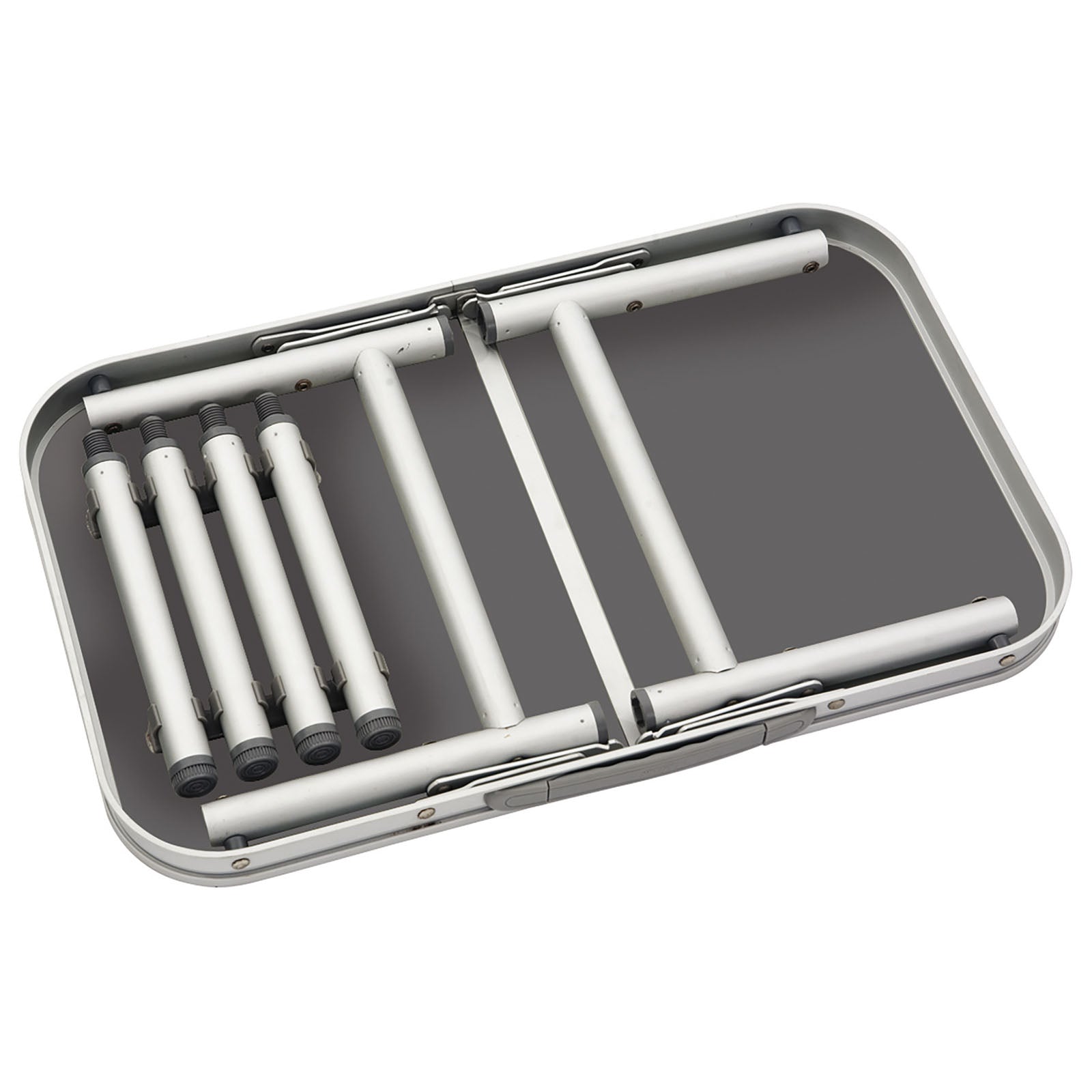 BO-CAMP Aluminium minikampeertafel Bijzettafel Klaptafel Koffertafel Tuin 2 hoogtes