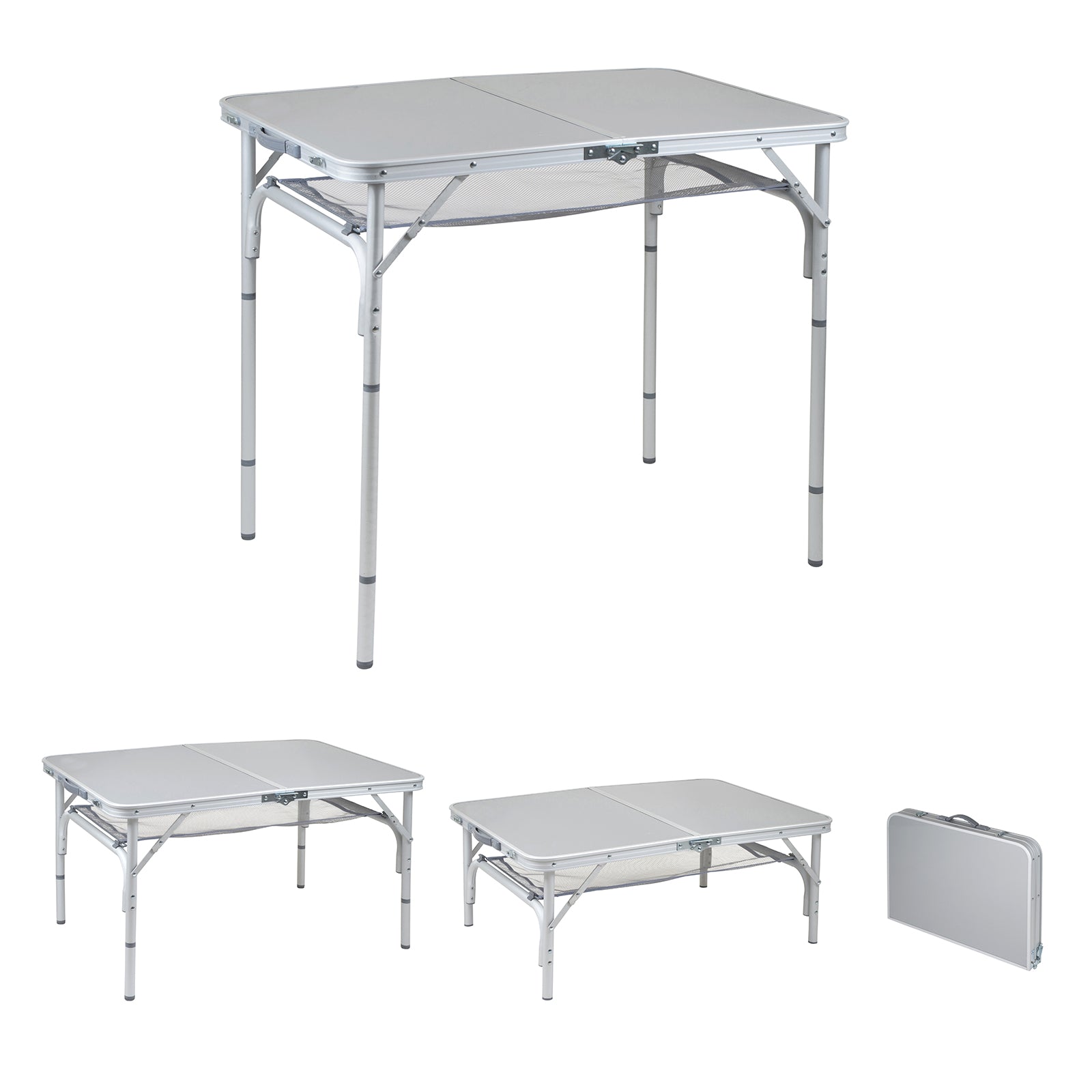 BO-CAMP aluminum camping table premium folding table suitcase table folding table garden 4 heights