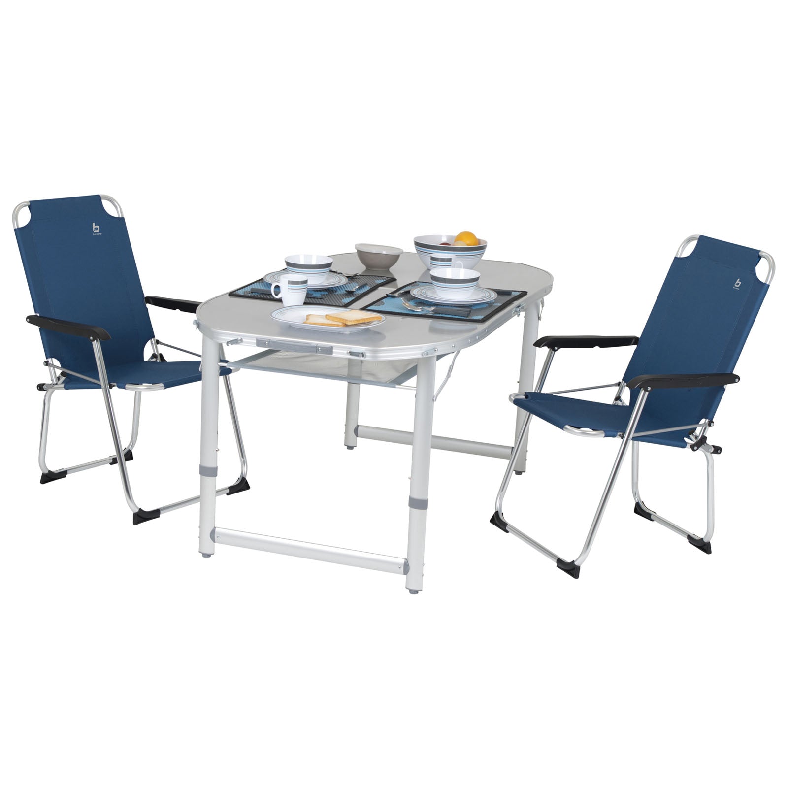 BO-CAMP Camping Suitcase Table Folding Table Folding Table Foldable Foldable Aluminum 3 Heights