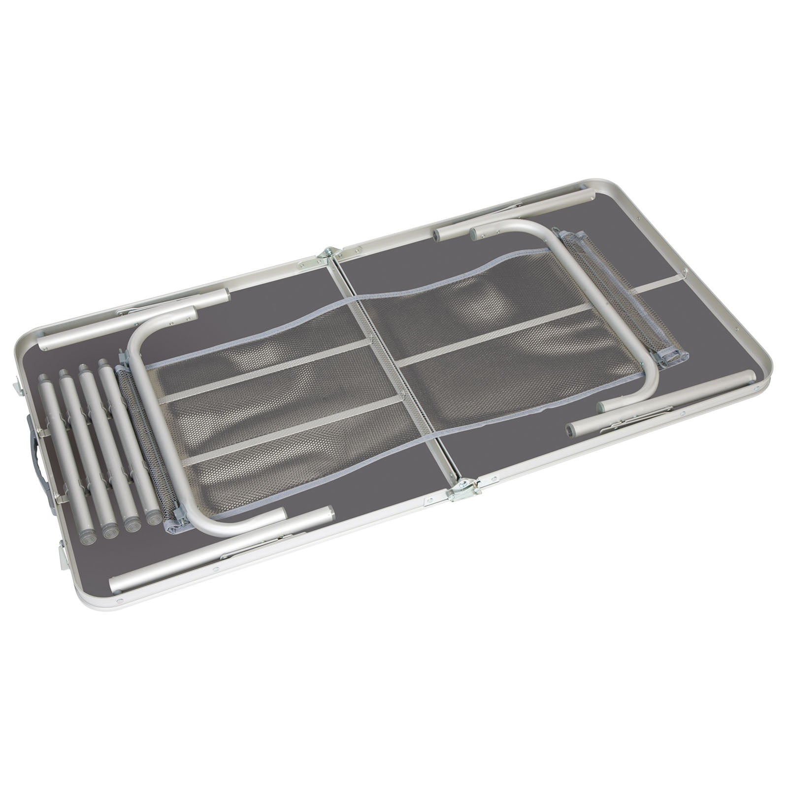 BO-CAMP Table de camping pliante en aluminium 2 hauteurs
