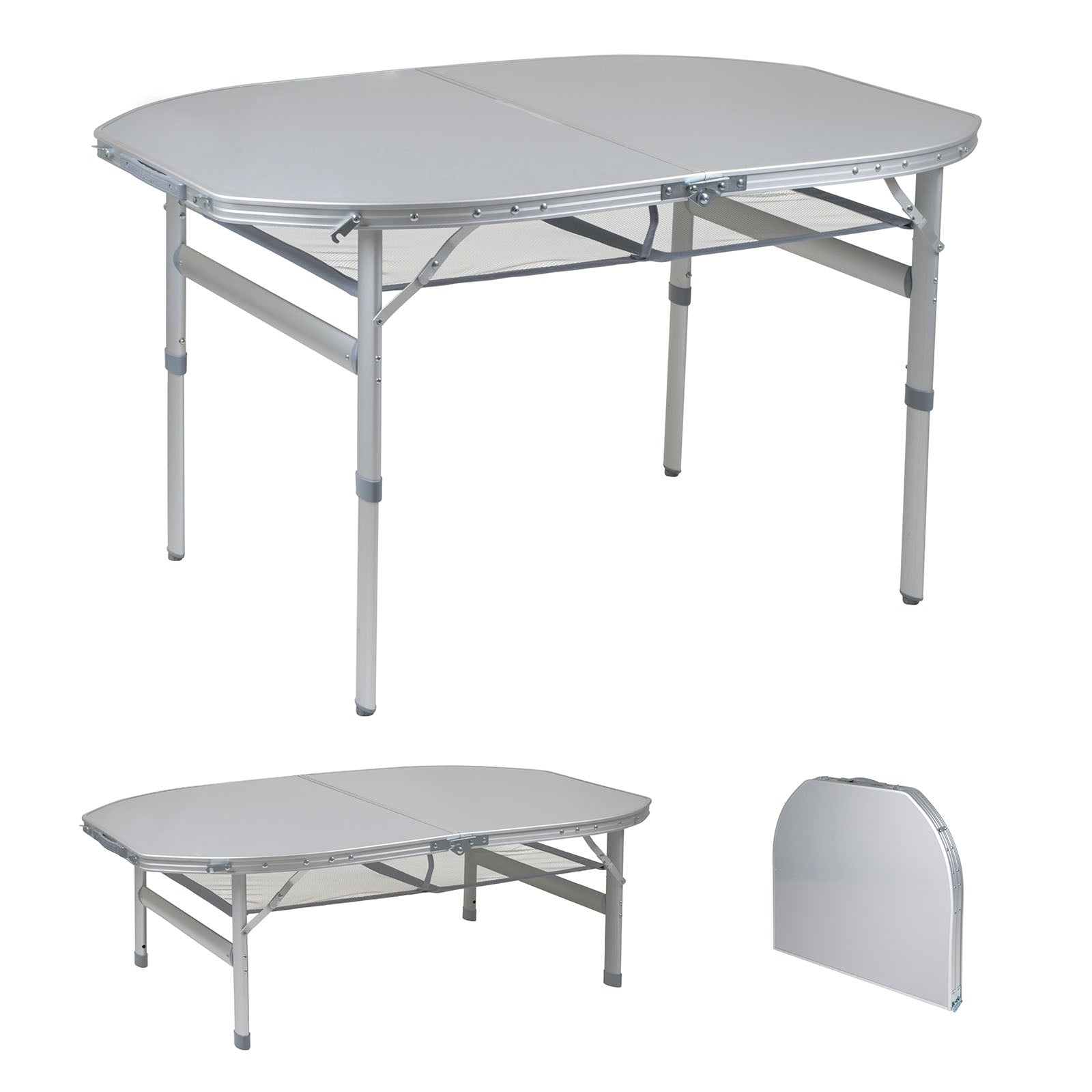 BO-CAMP table de camping en aluminium table pliante premium table pliante valise table de jardin 2 hauteurs