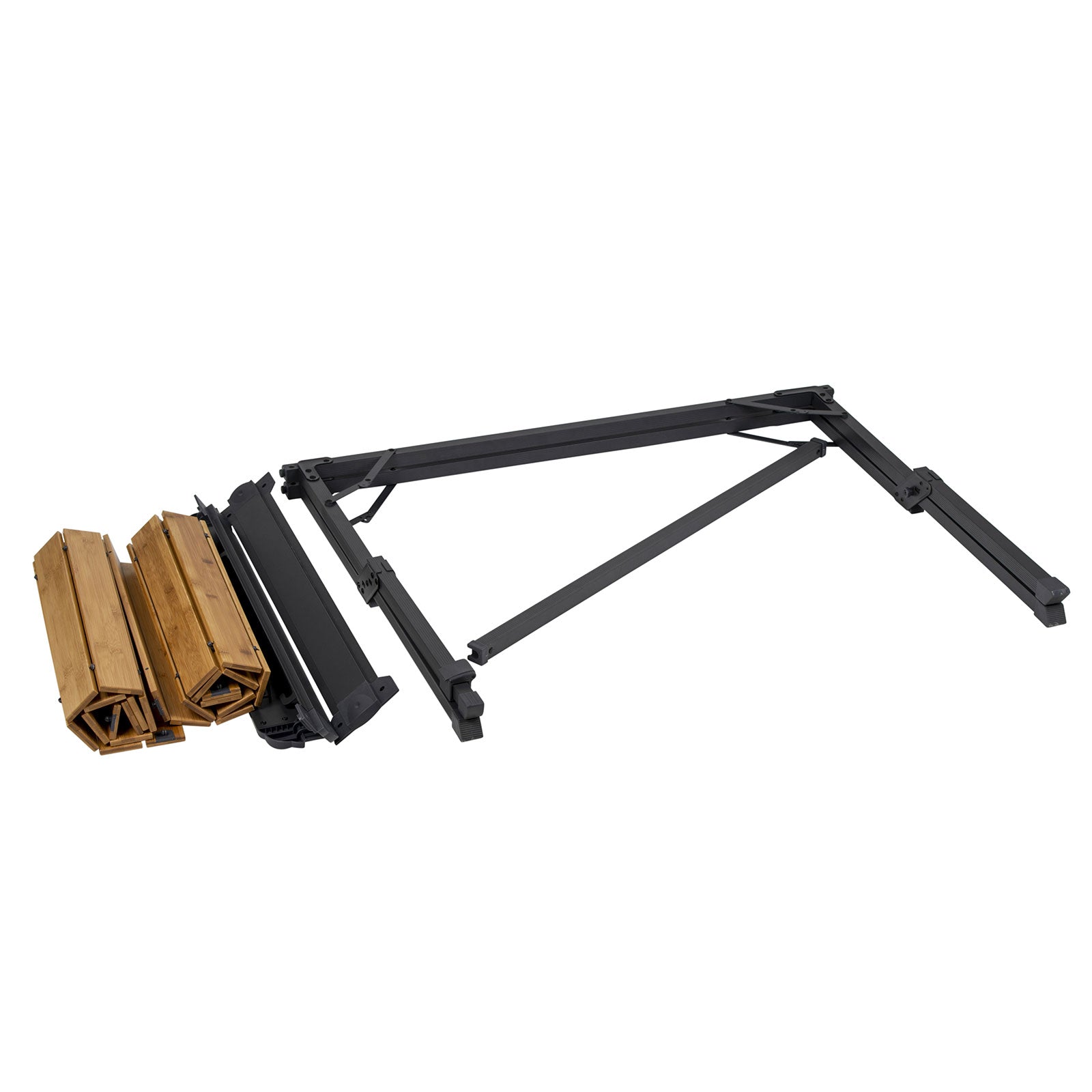 Table de camping en aluminium BO-CAMP, table de camping à roulettes, table pliante, grande table en bois 111x72